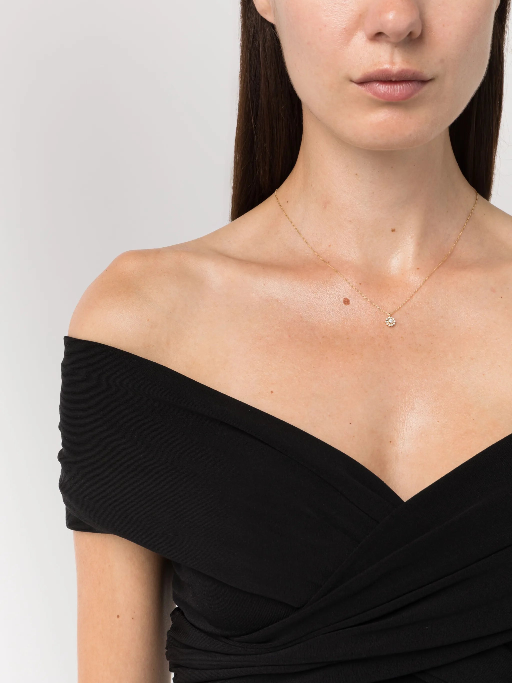 18kt yellow gold Soleil Simple diamond necklace