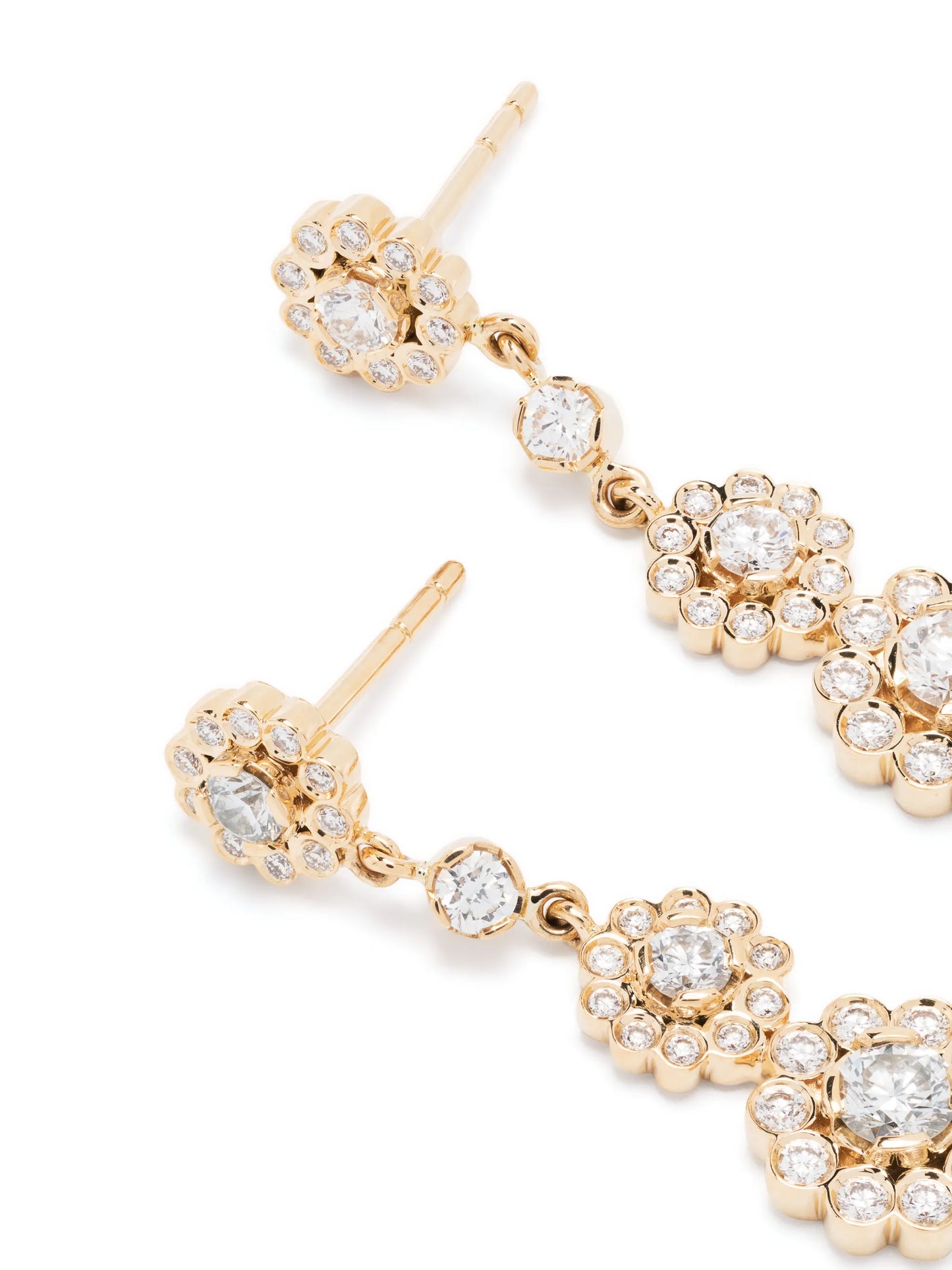 18kt yellow gold Le Soleil et ses Fleurs diamond drop earrings