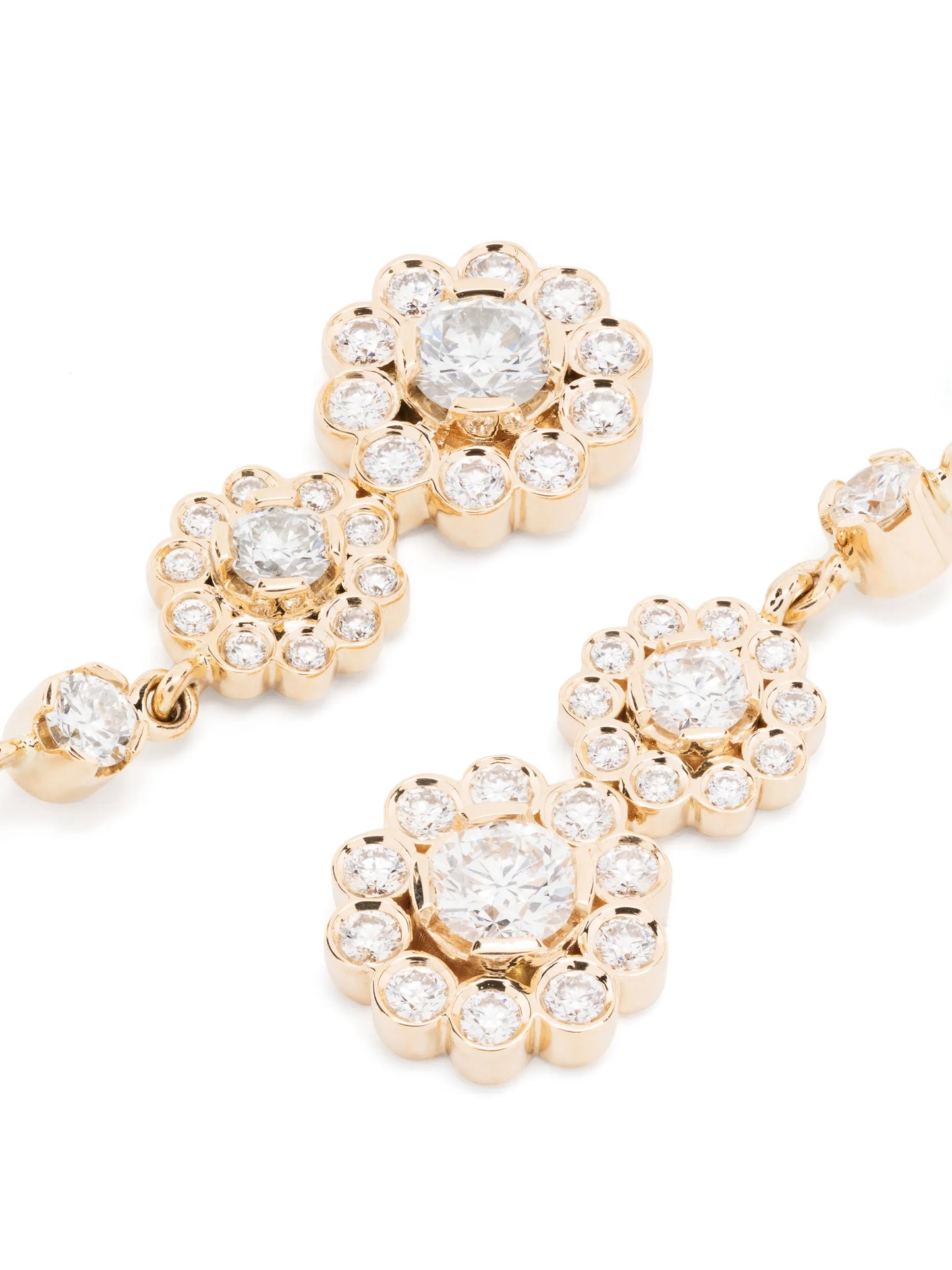 18kt yellow gold Le Soleil et ses Fleurs diamond drop earrings