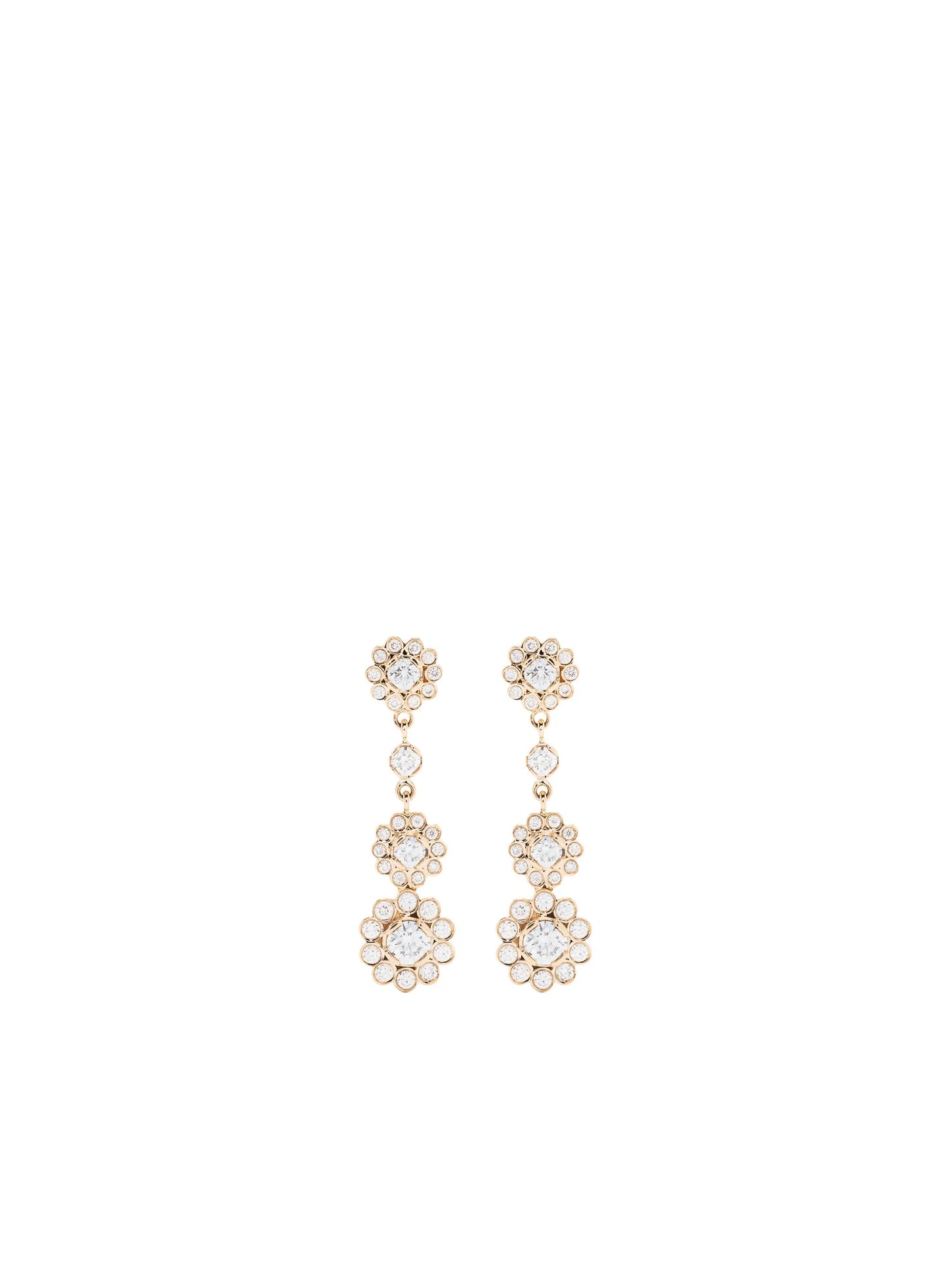 18kt yellow gold Le Soleil et ses Fleurs diamond drop earrings