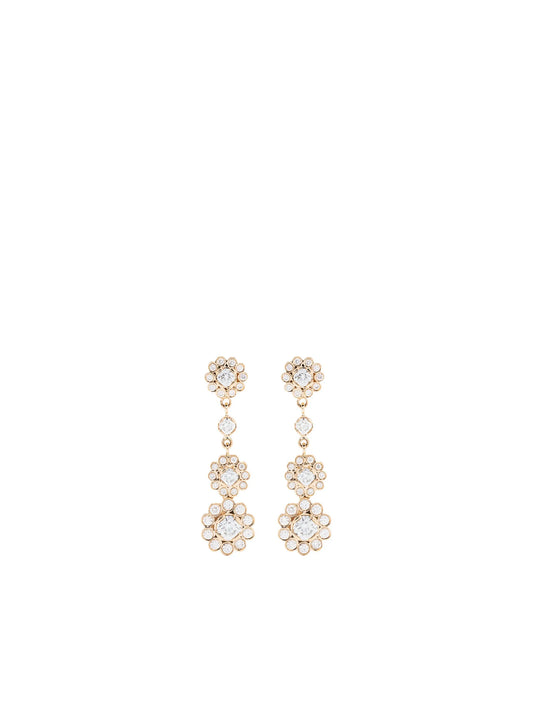 18kt yellow gold Le Soleil et ses Fleurs diamond drop earrings