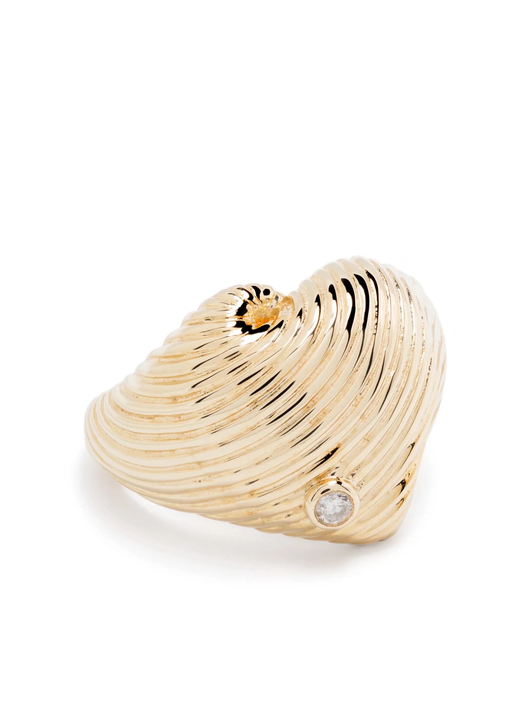 9kt yellow gold sculpted Heart signet ring