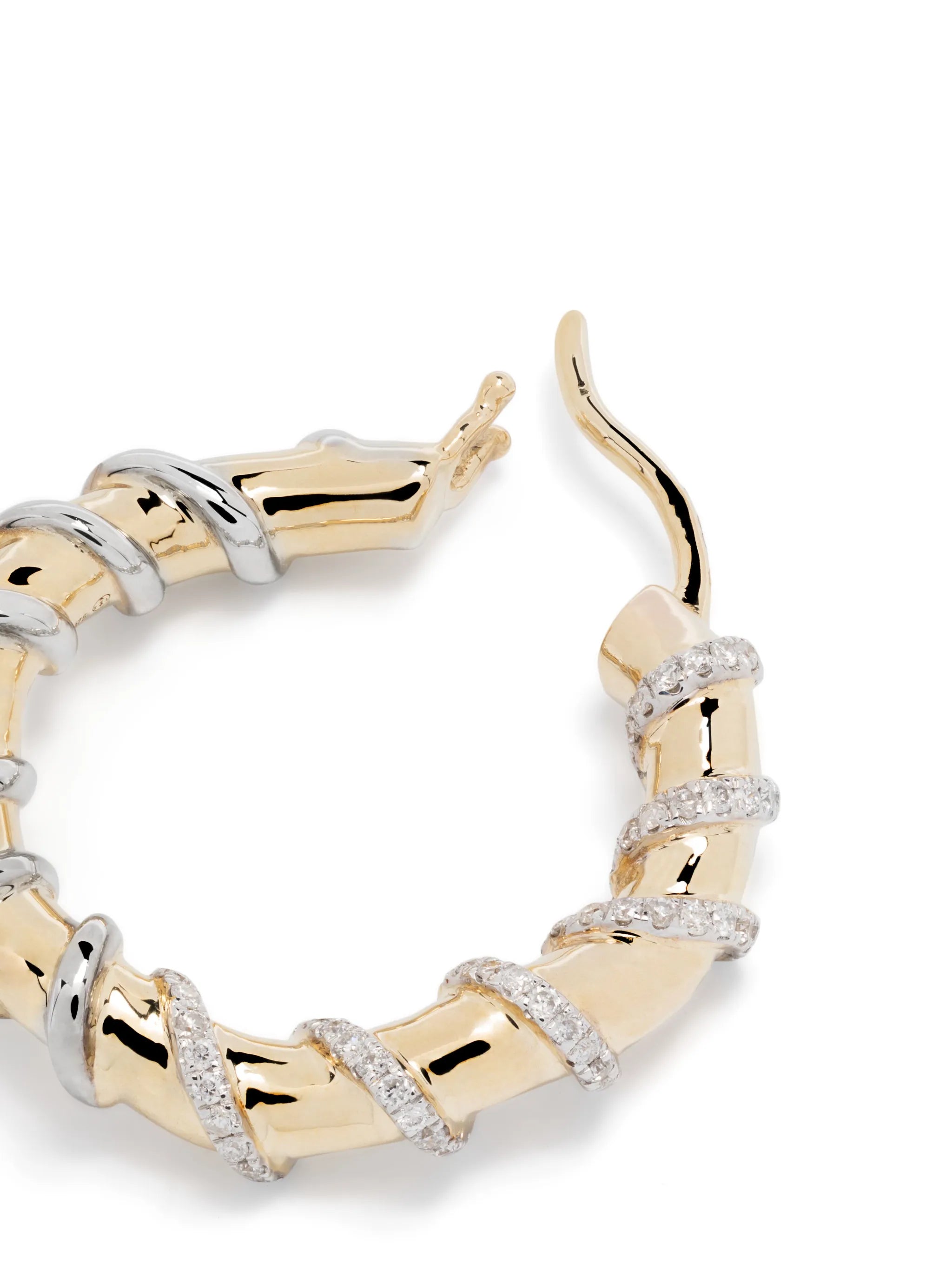 9kt yellow gold and diamond hoop earrings