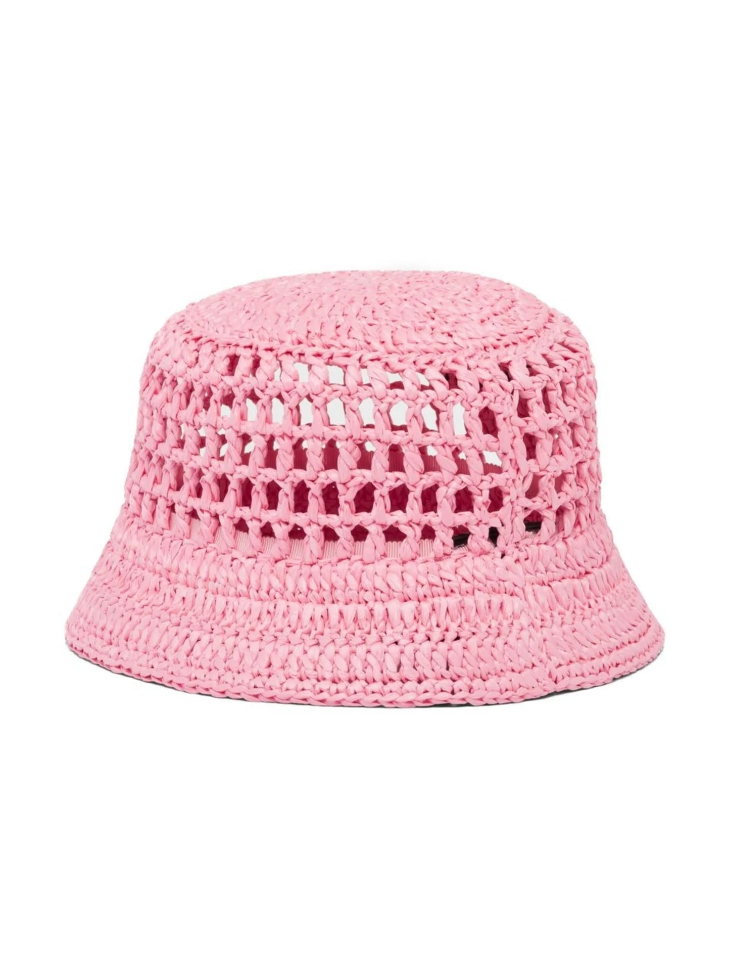 logo-embroidered raffia bucket hat