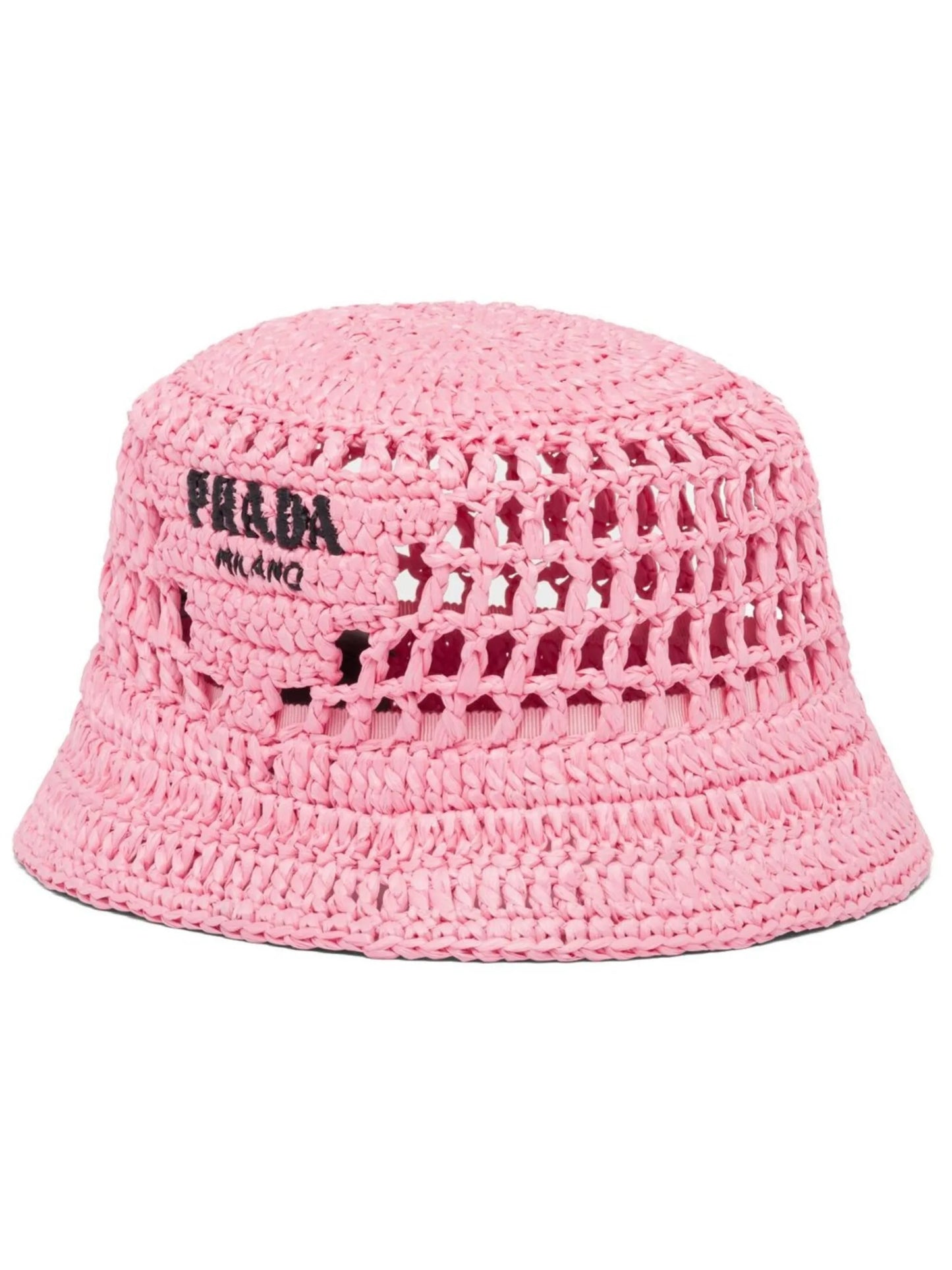 logo-embroidered raffia bucket hat