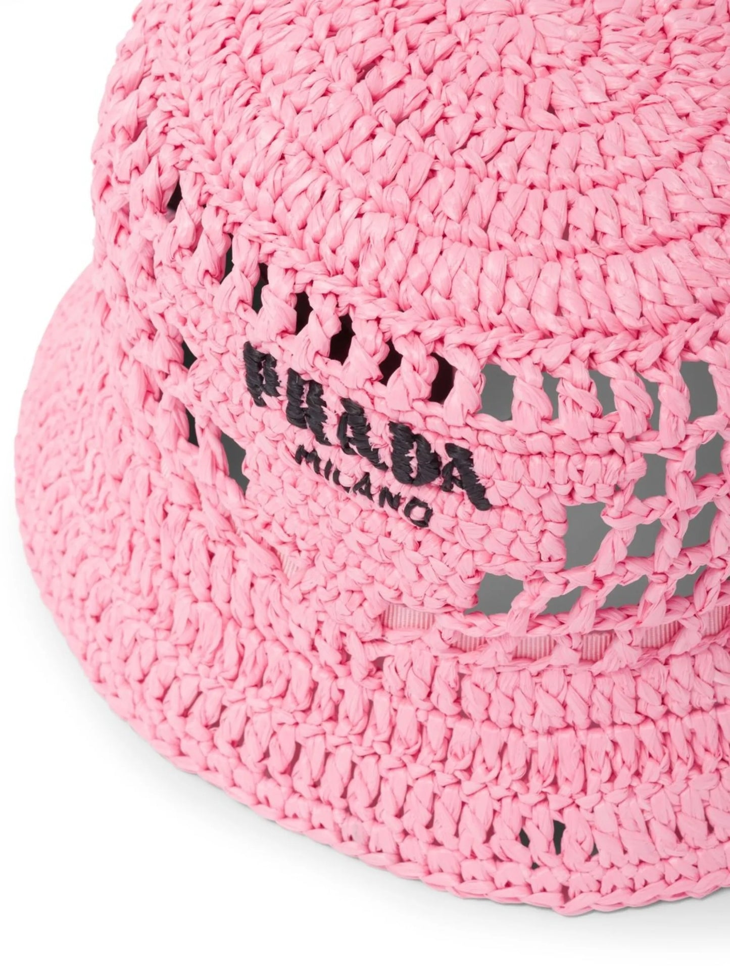 logo-embroidered raffia bucket hat
