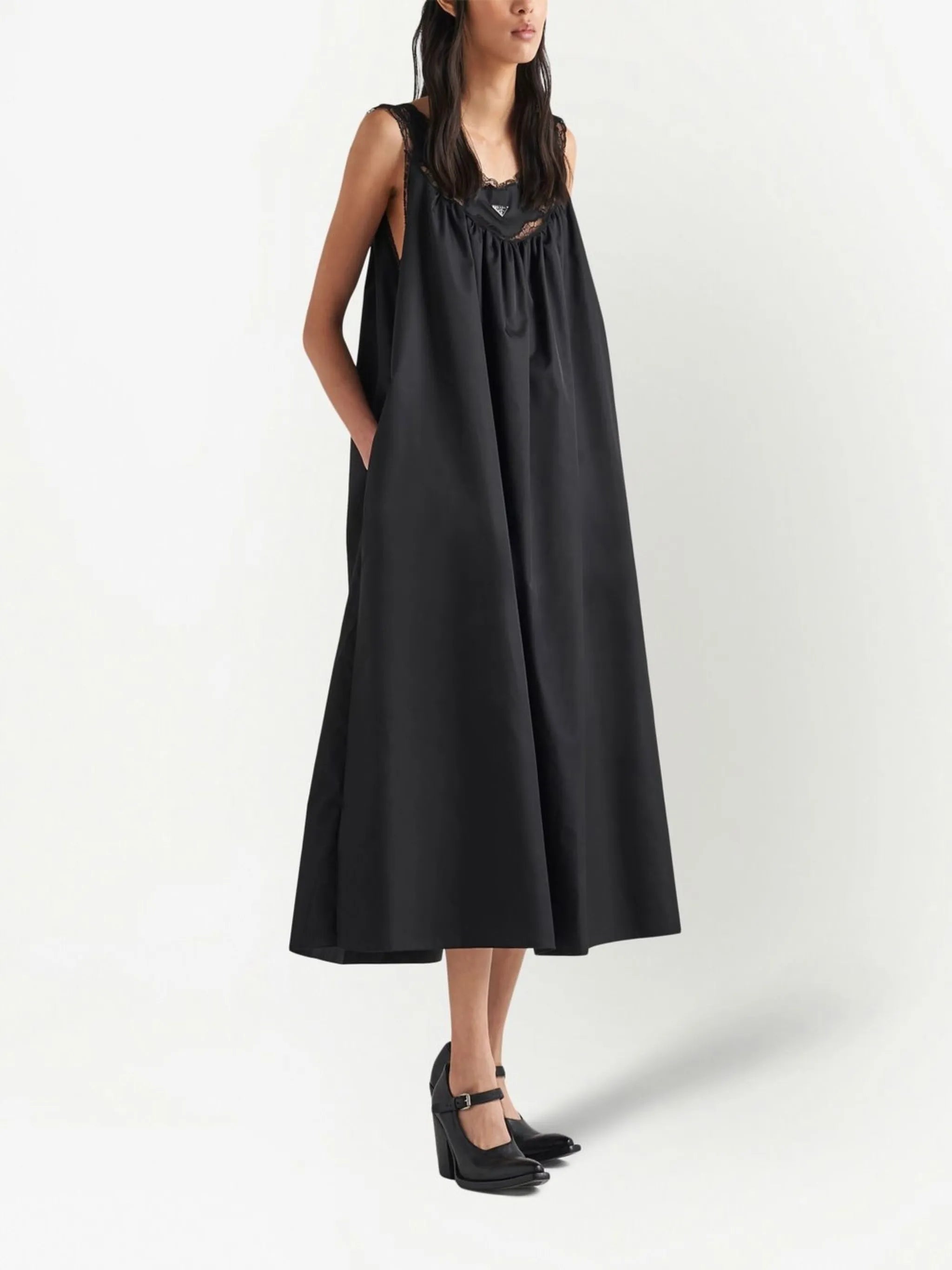 Re-Nylon lace midi dress