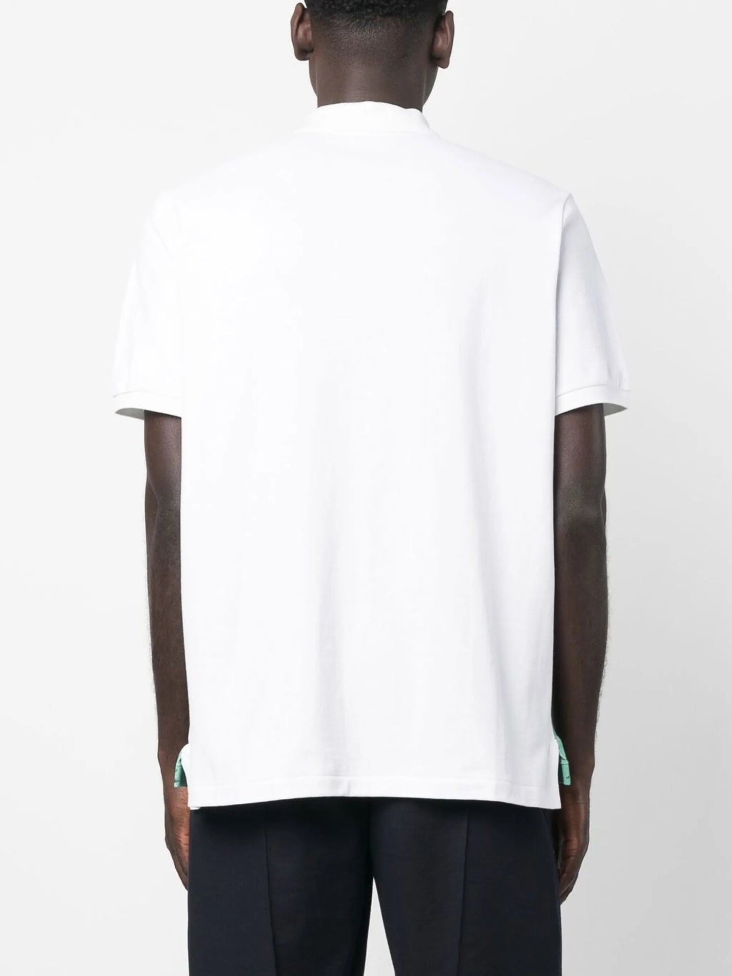 graphic-print cotton polo shirt