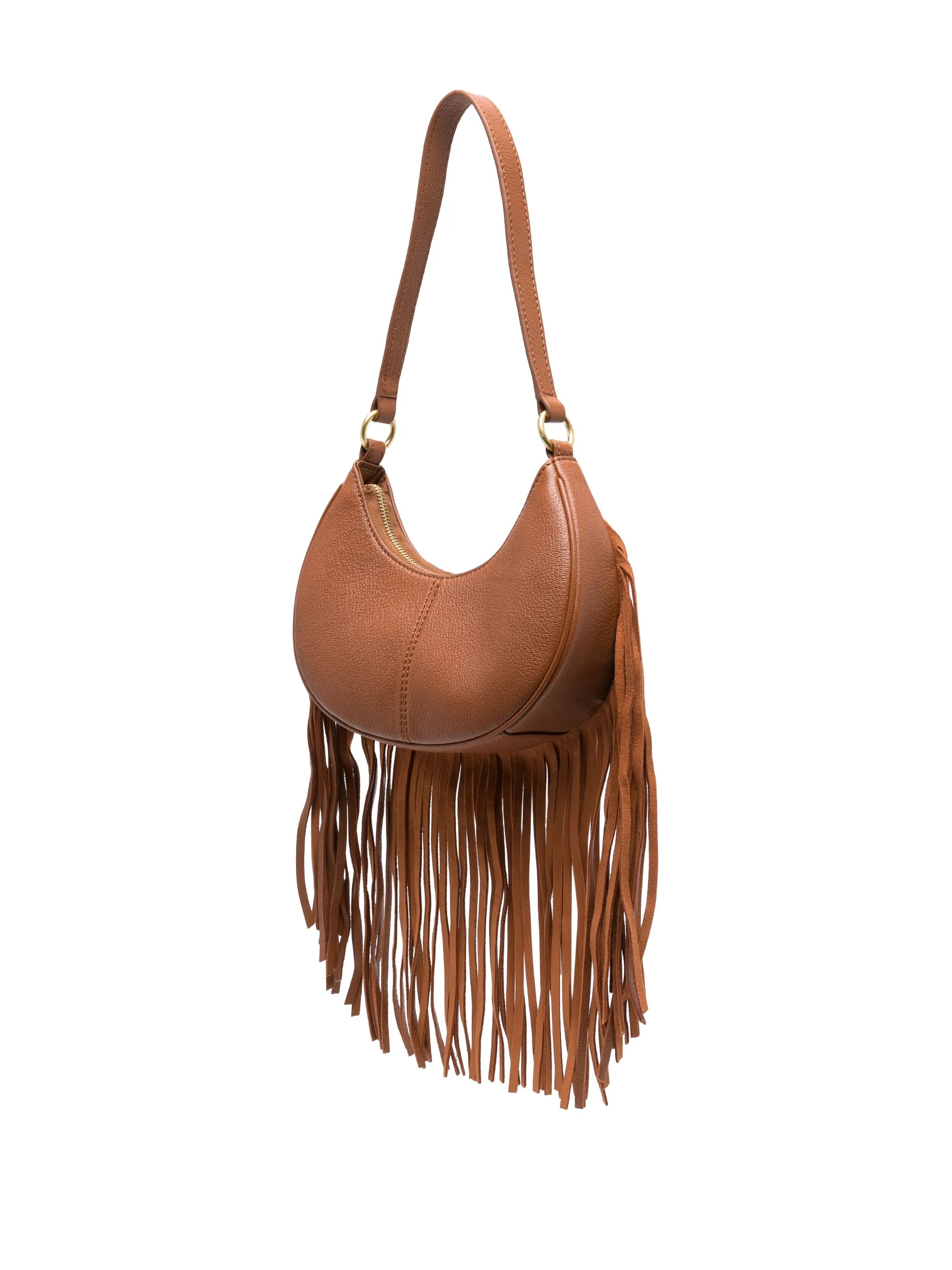 Hana fringed leather shoulder bag