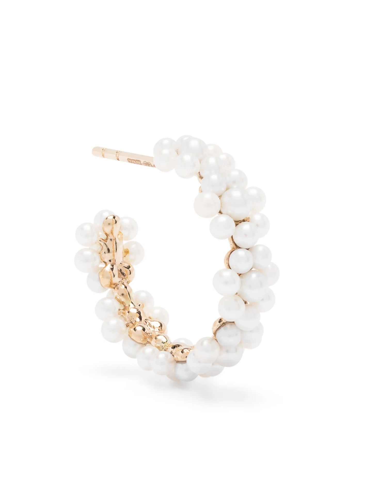 14kt yellow gold Boucle Parc pearl hoop earring
