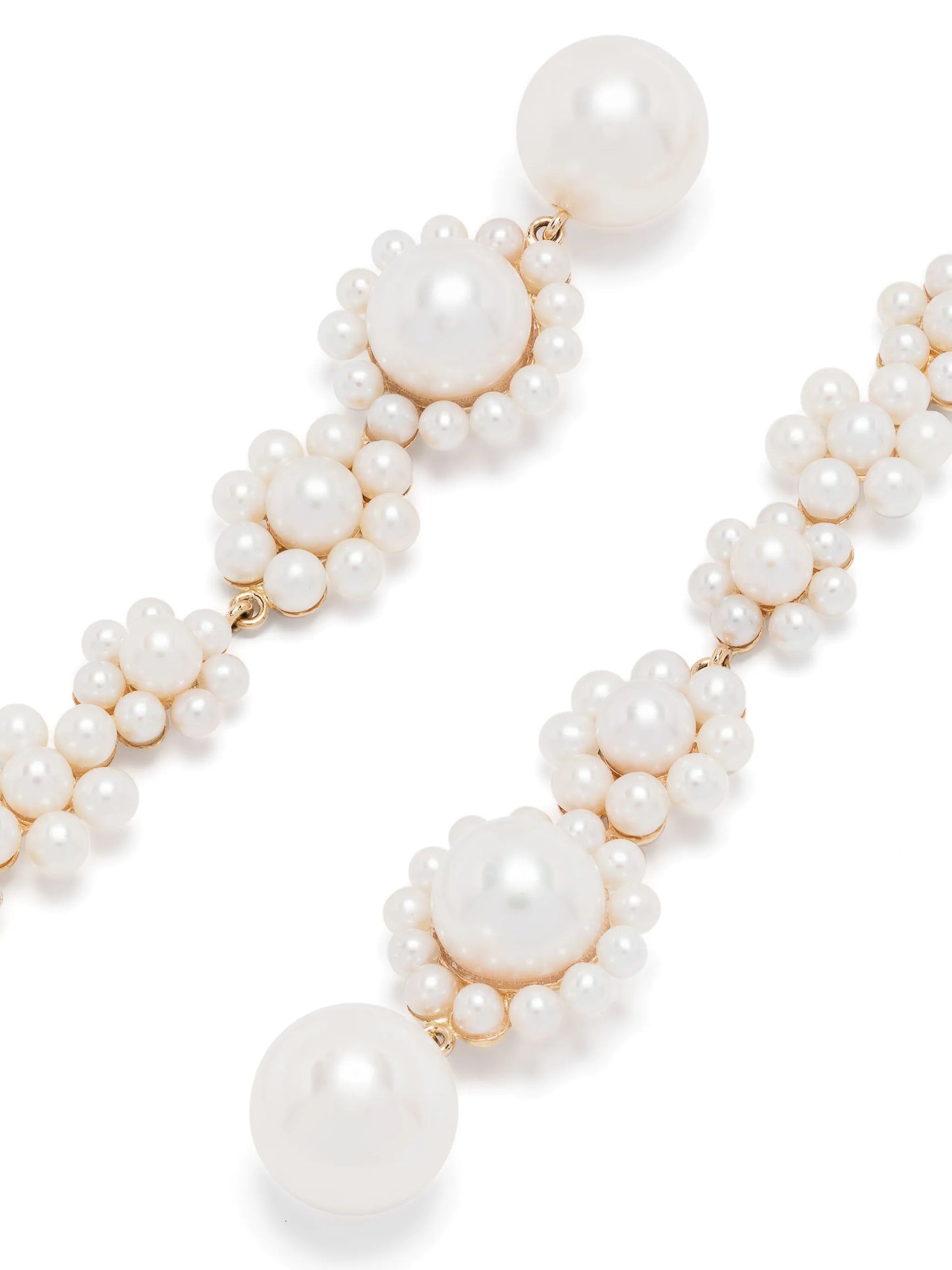 14kt yellow gold Grande Fleur Jeanne pearl drop earrings