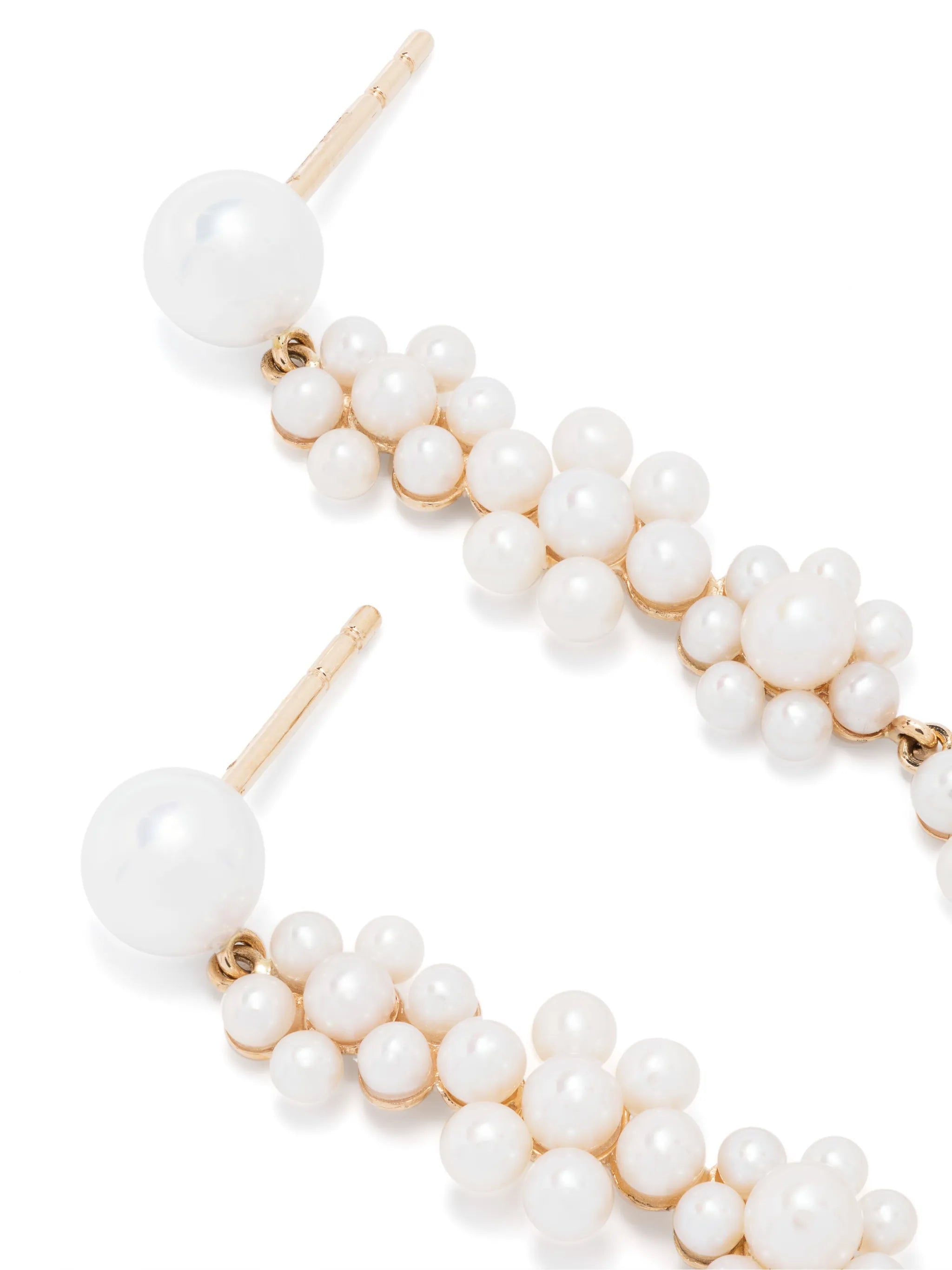 14kt yellow gold Grande Fleur Jeanne pearl drop earrings