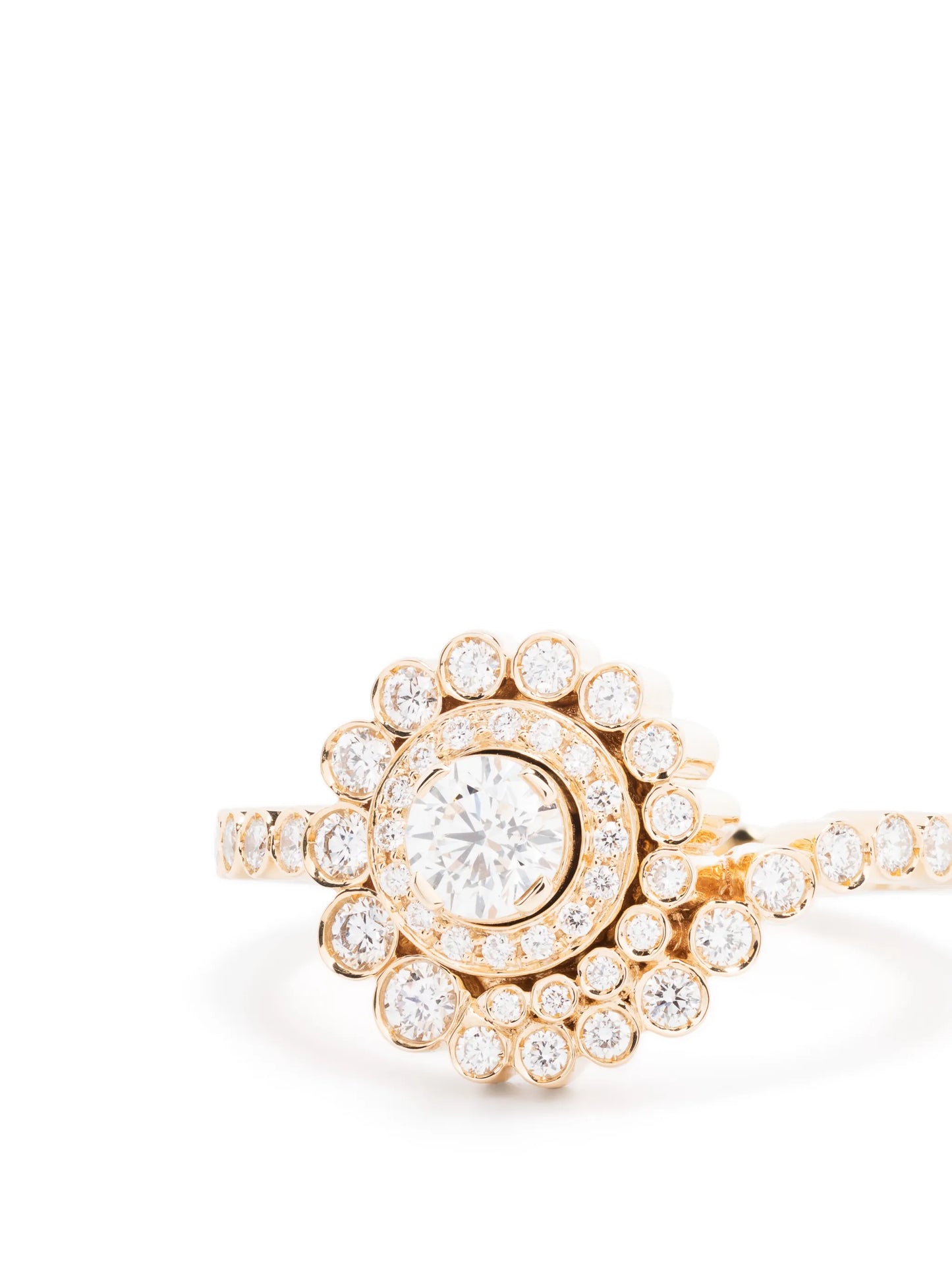 18kt yellow gold Escargot Plateau diamond ring