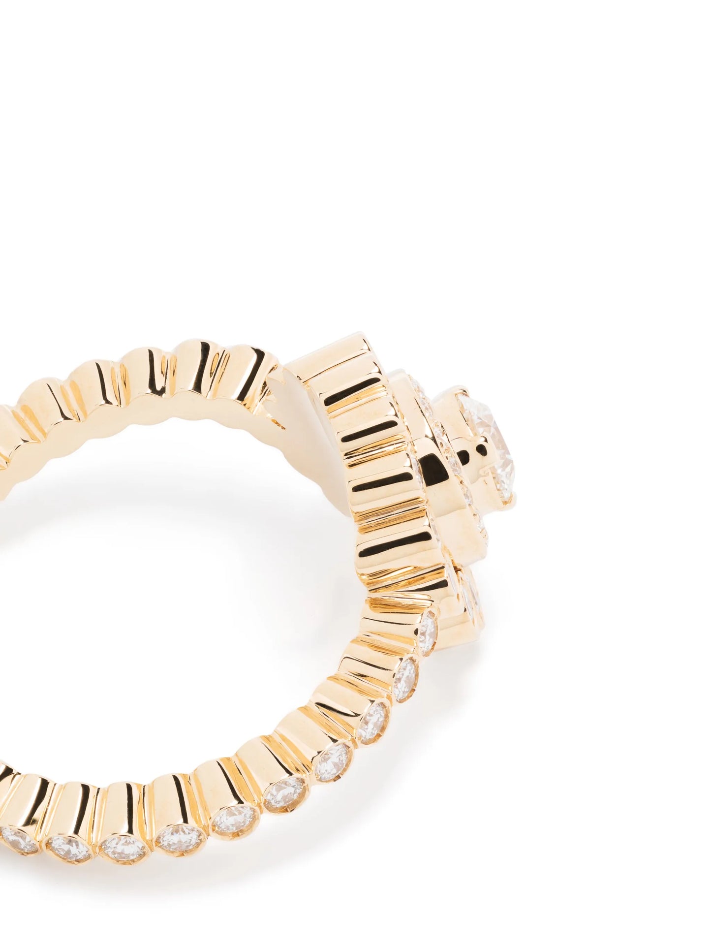 18kt yellow gold Escargot Plateau diamond ring