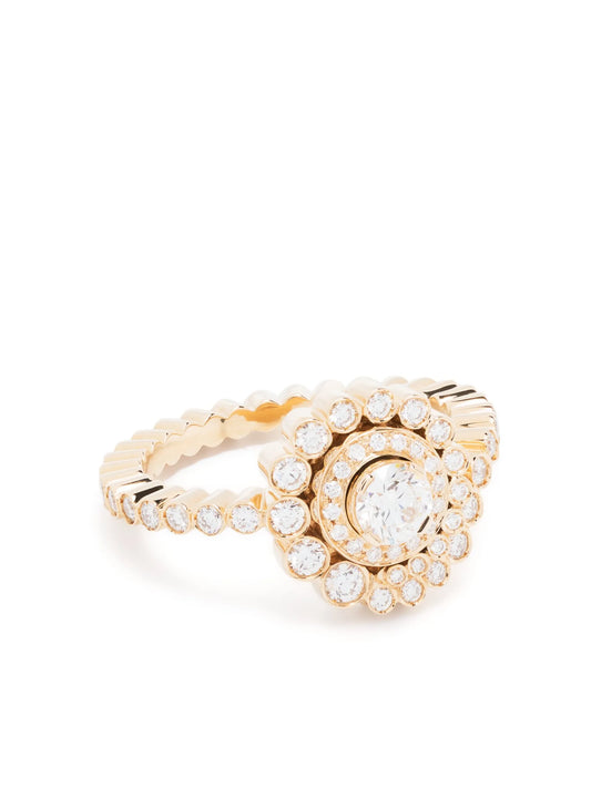 18kt yellow gold Escargot Plateau diamond ring
