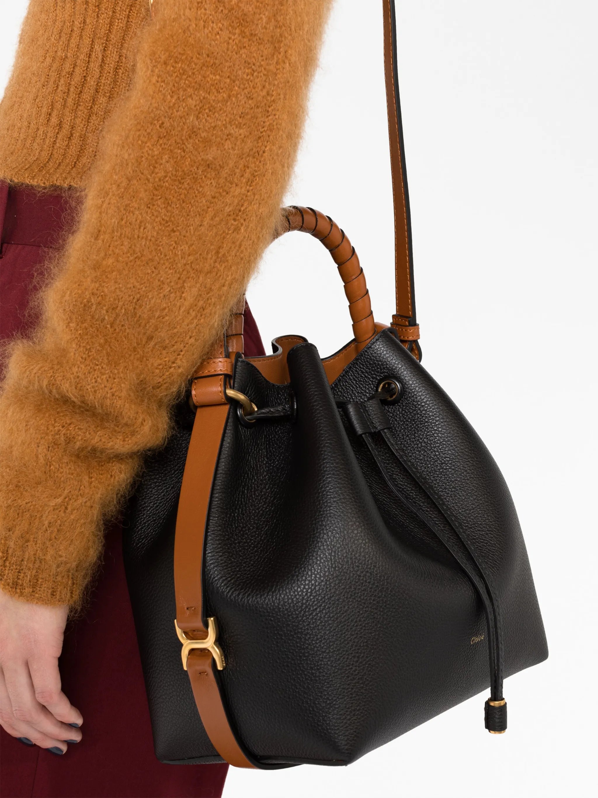 leather bucket bag