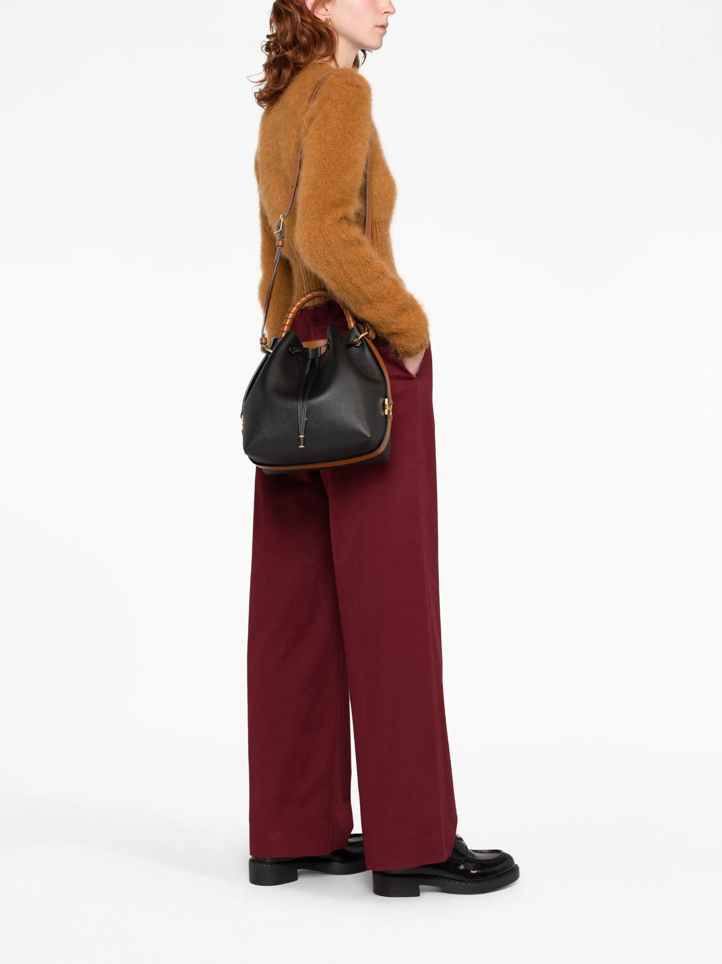 leather bucket bag