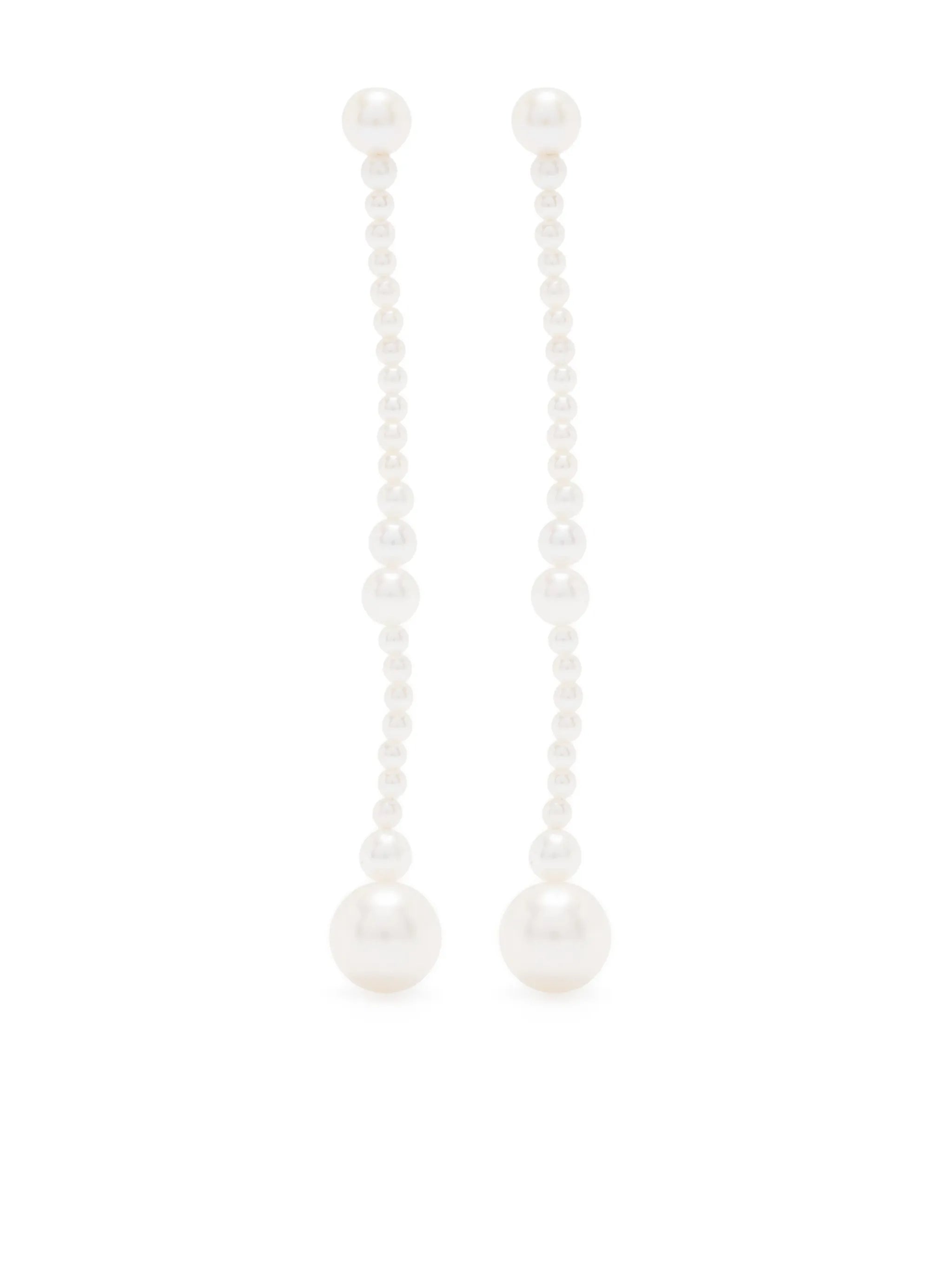 14kt yellow gold Promenade de Claude pearl drop earrings