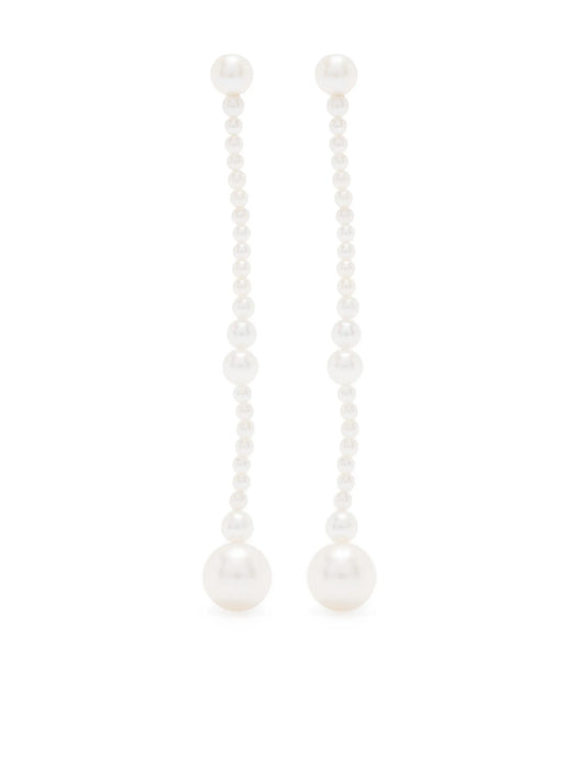 14kt yellow gold Promenade de Claude pearl drop earrings