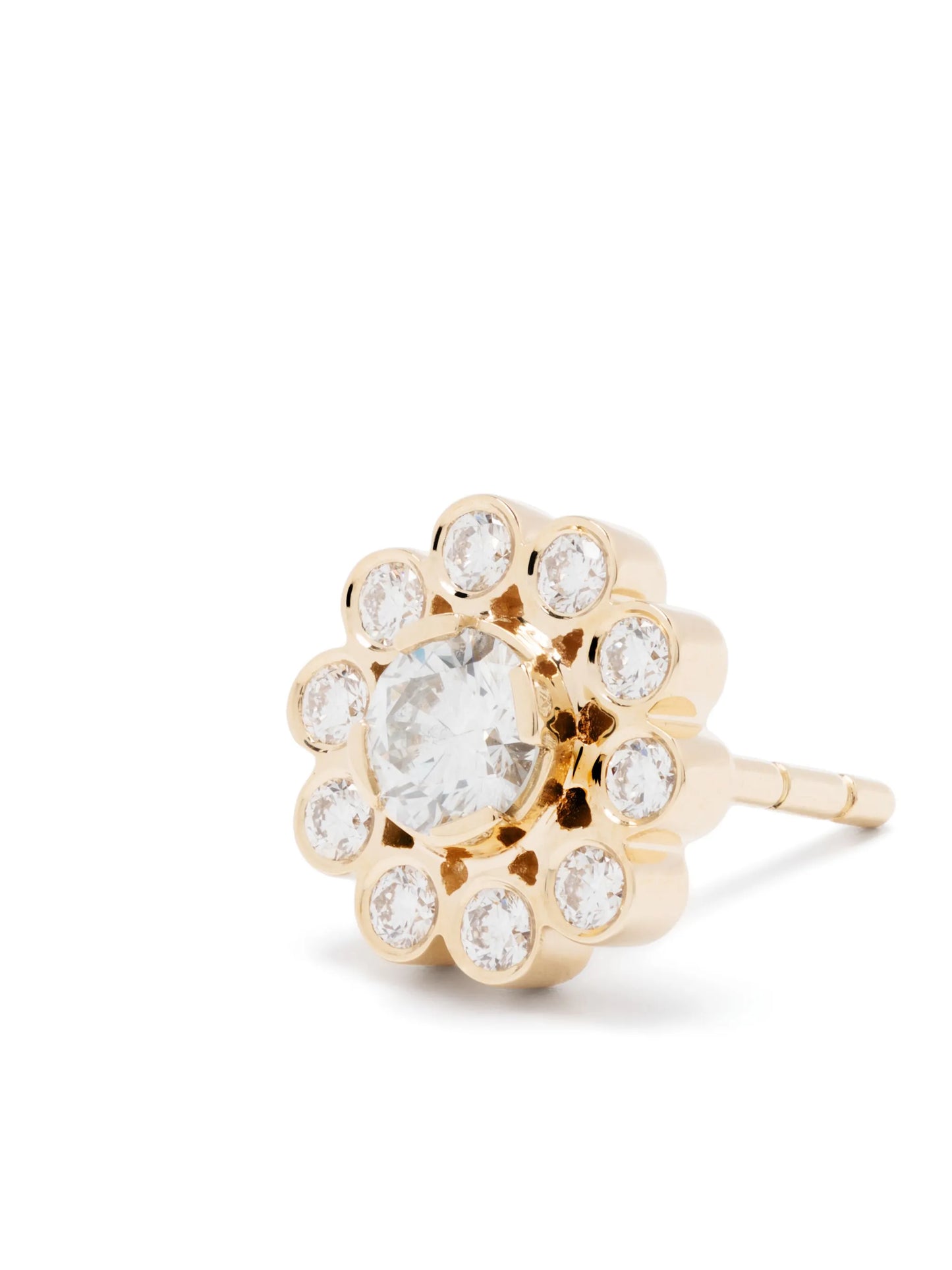 18kt yellow gold Soleil diamond stud earring