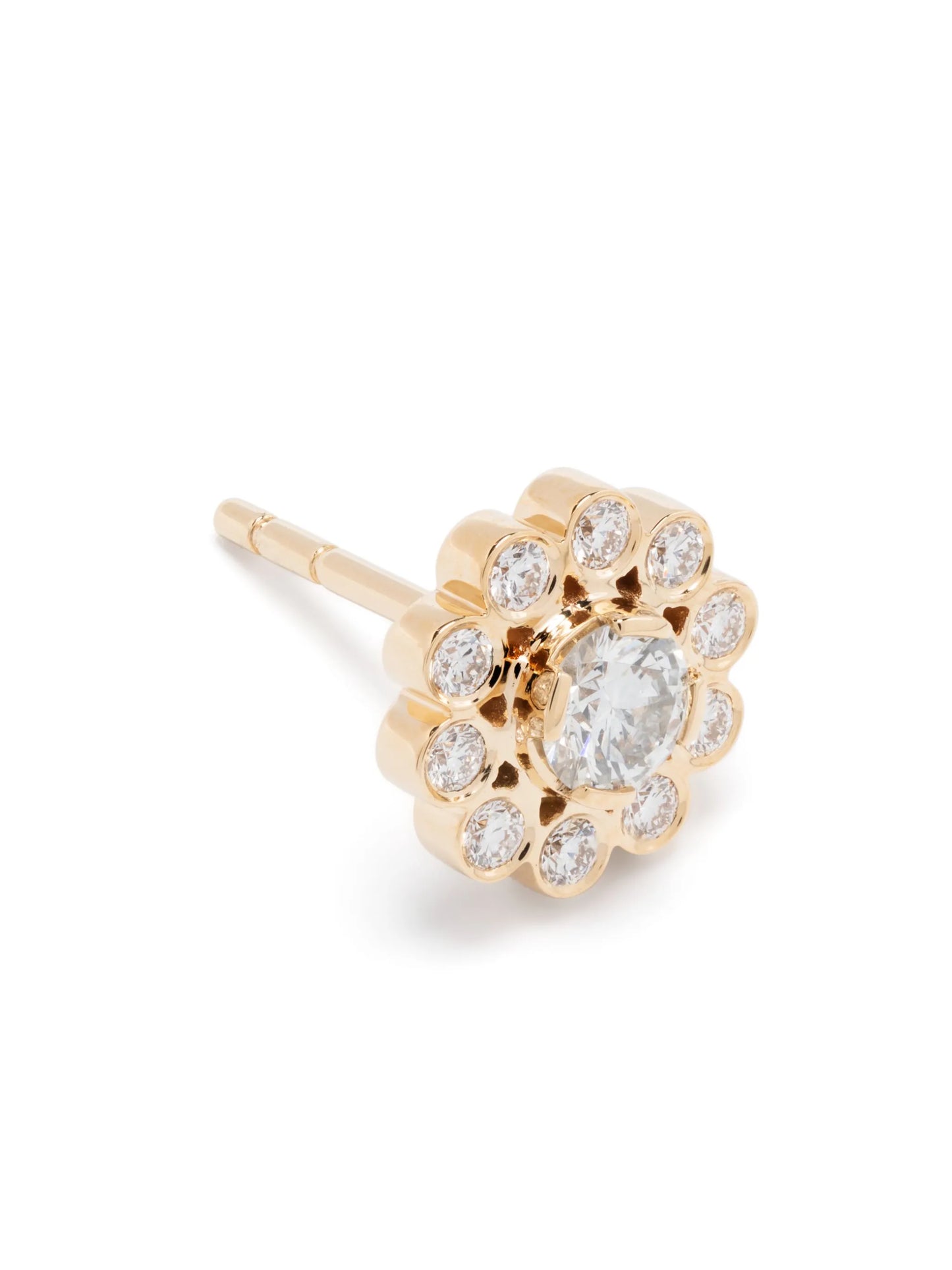 18kt yellow gold Soleil diamond stud earring