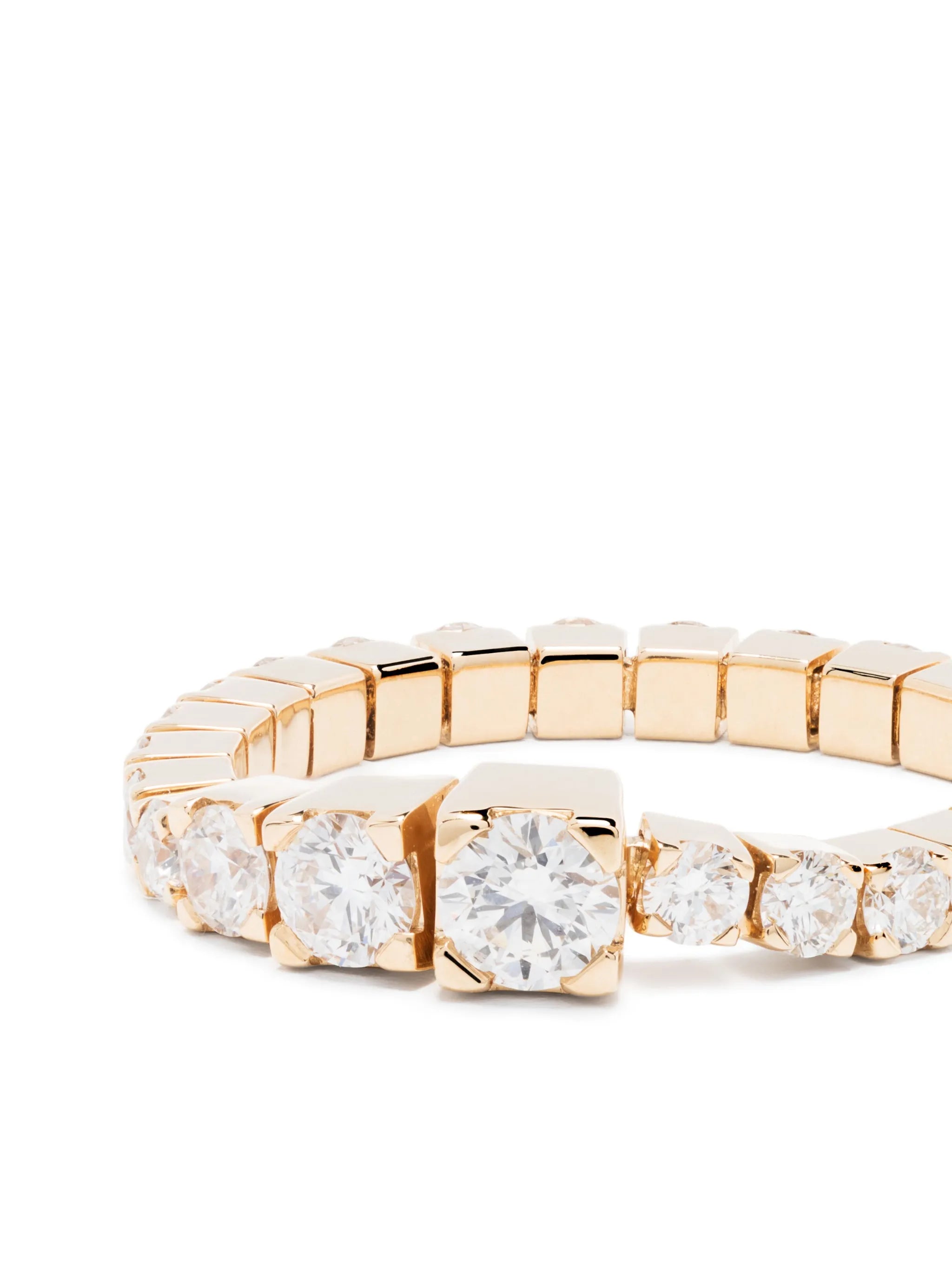 18kt yellow gold Ensemble de River diamond ring
