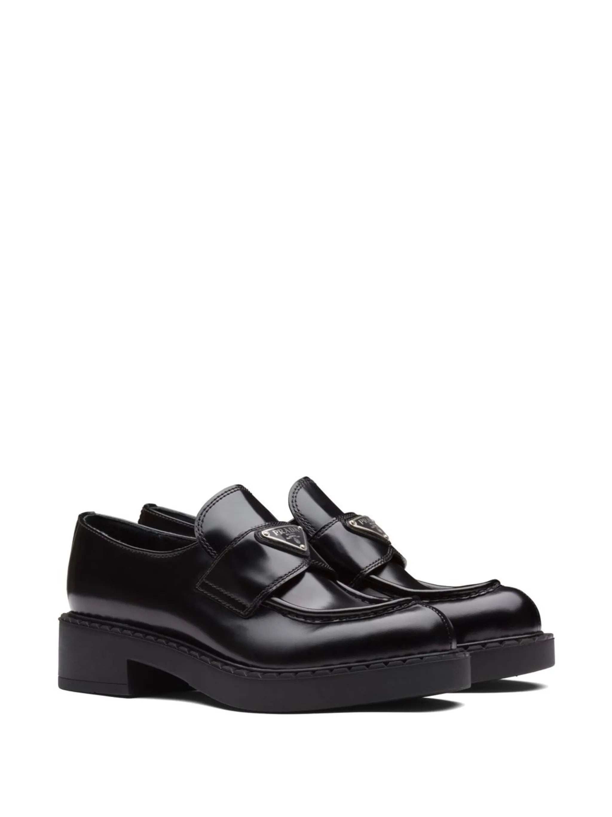 Chocolate brushed leather loafers