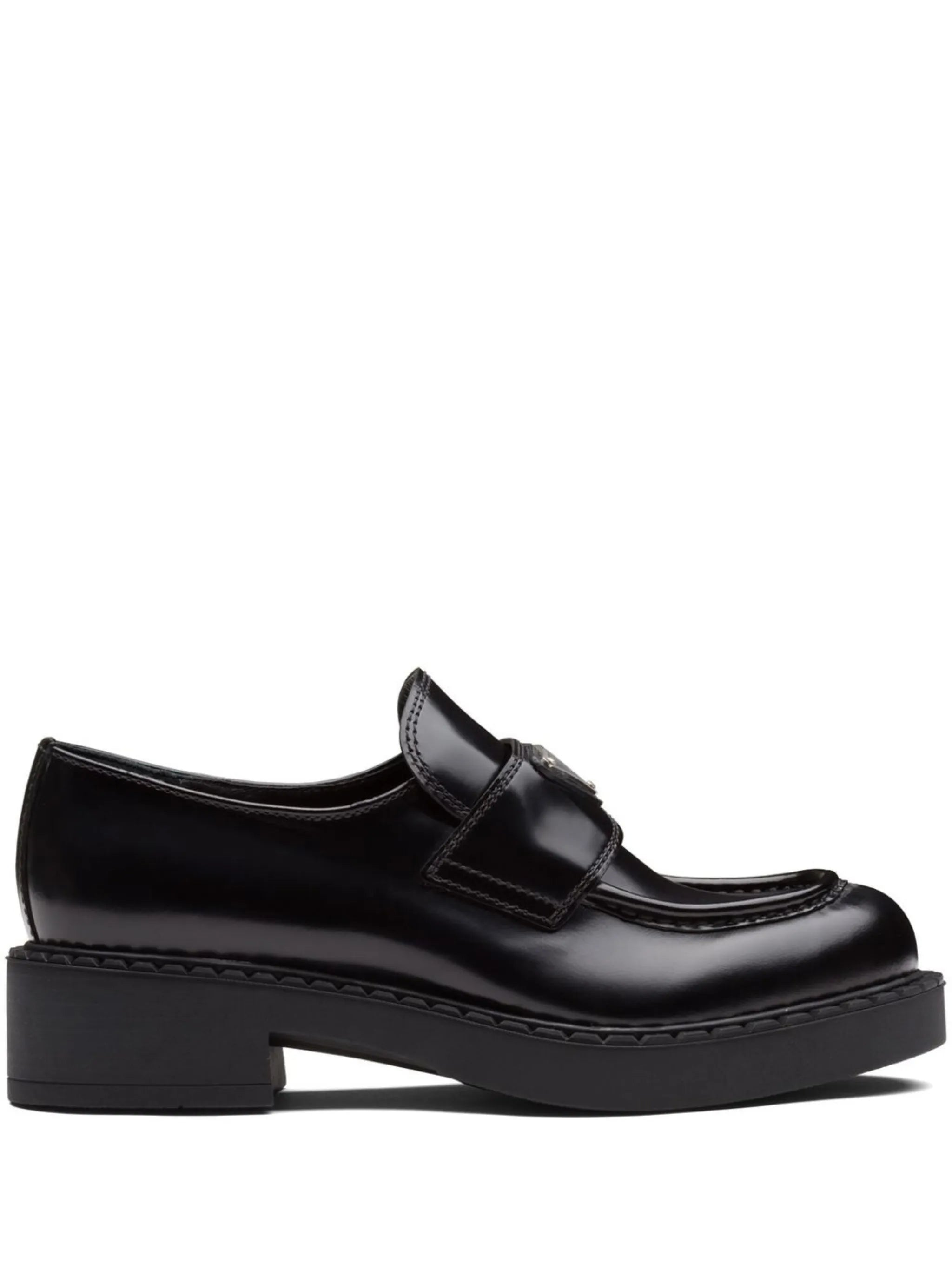 Chocolate brushed leather loafers
