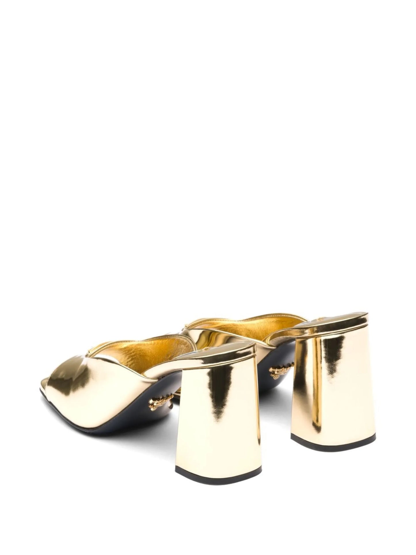 metallic-finish open toe sandals