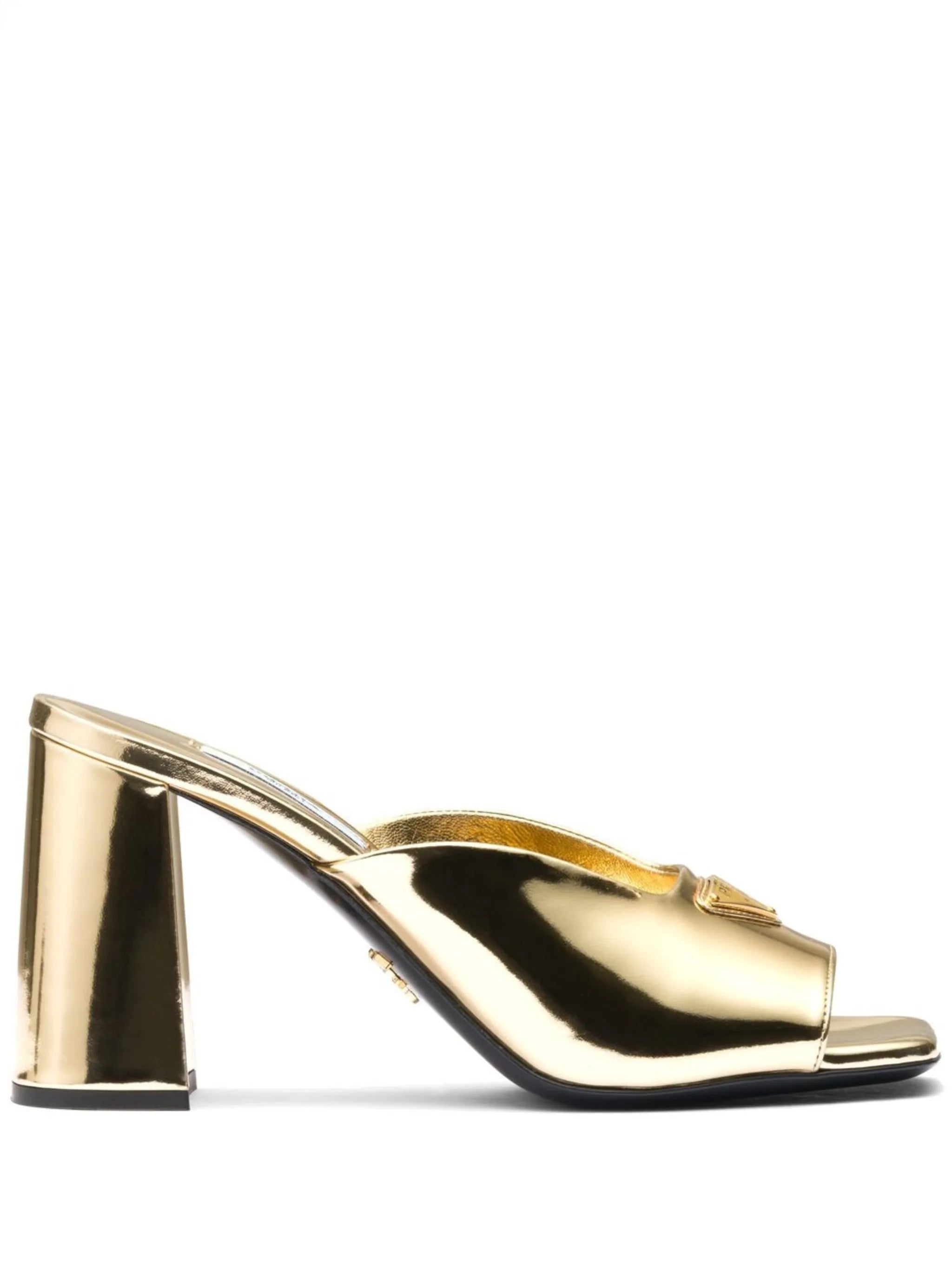 metallic-finish open toe sandals