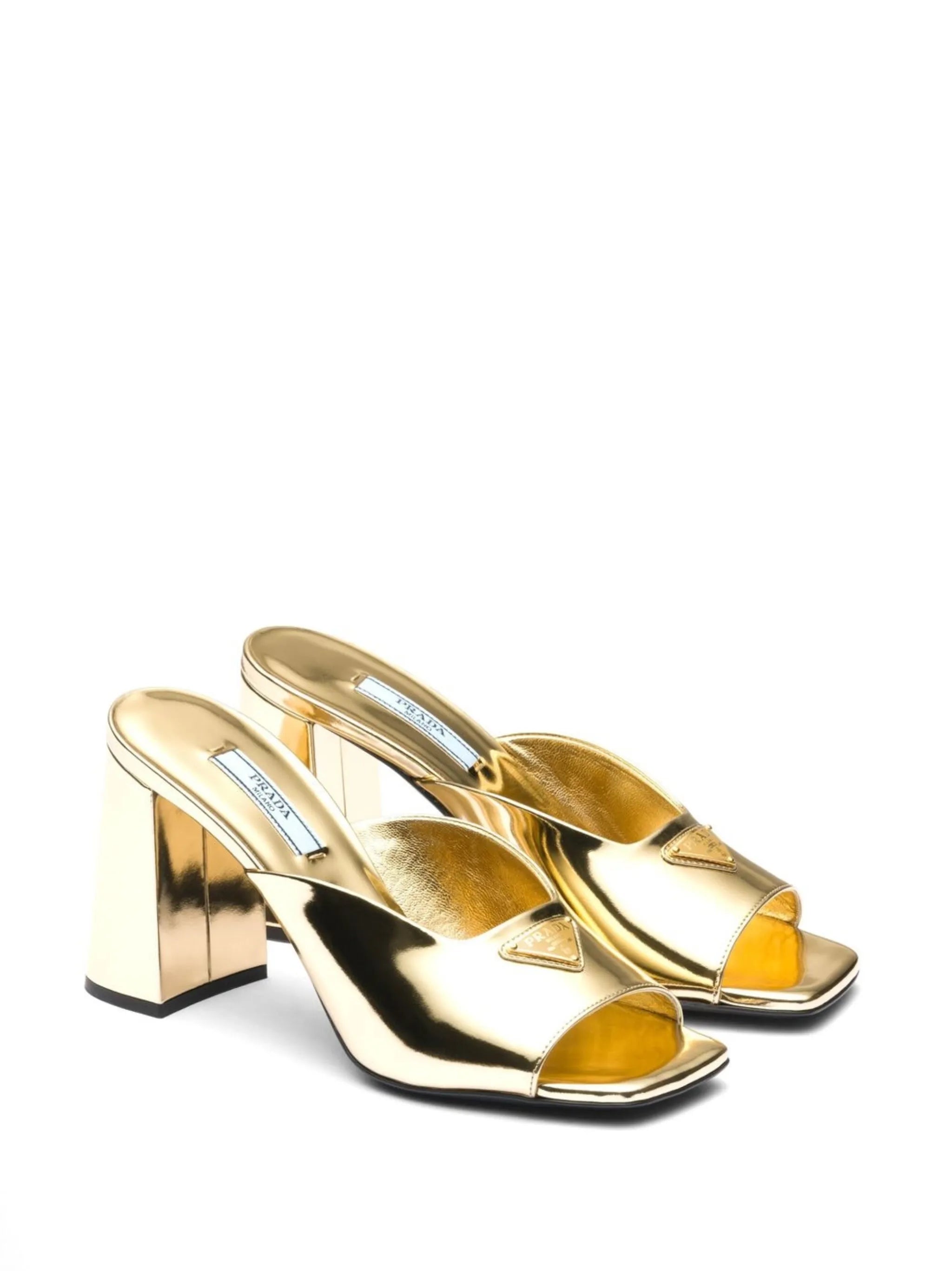 metallic-finish open toe sandals