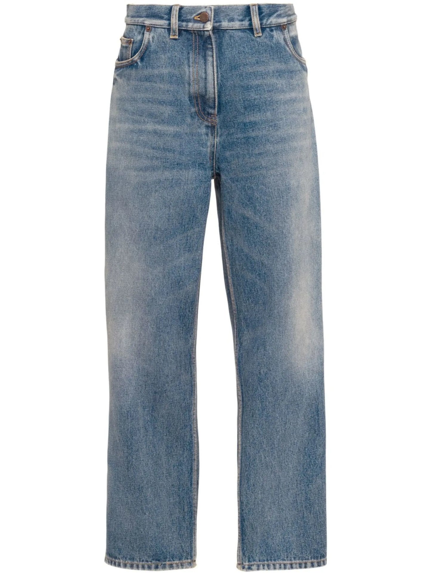 low-rise straight-leg jeans