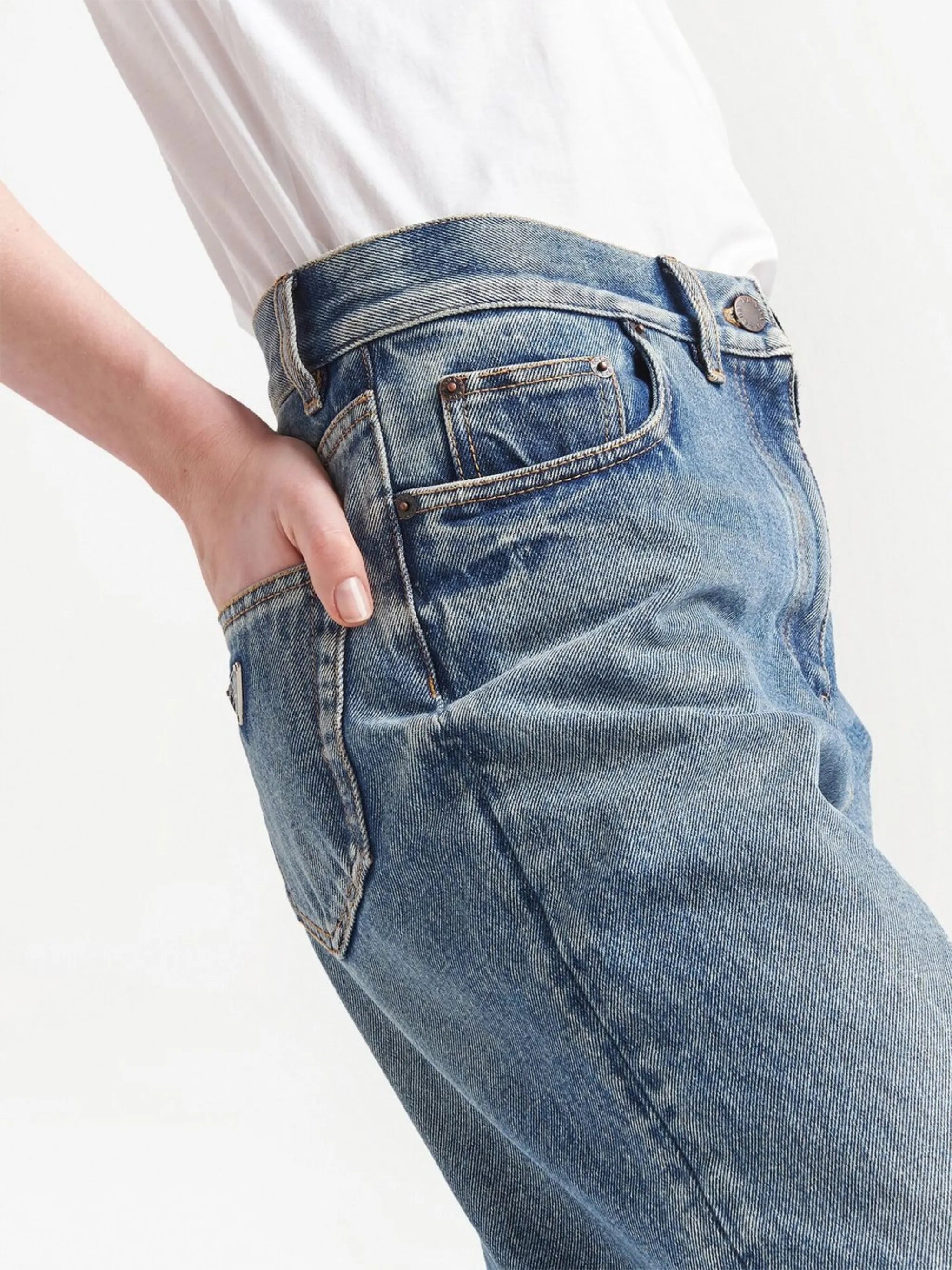 low-rise straight-leg jeans