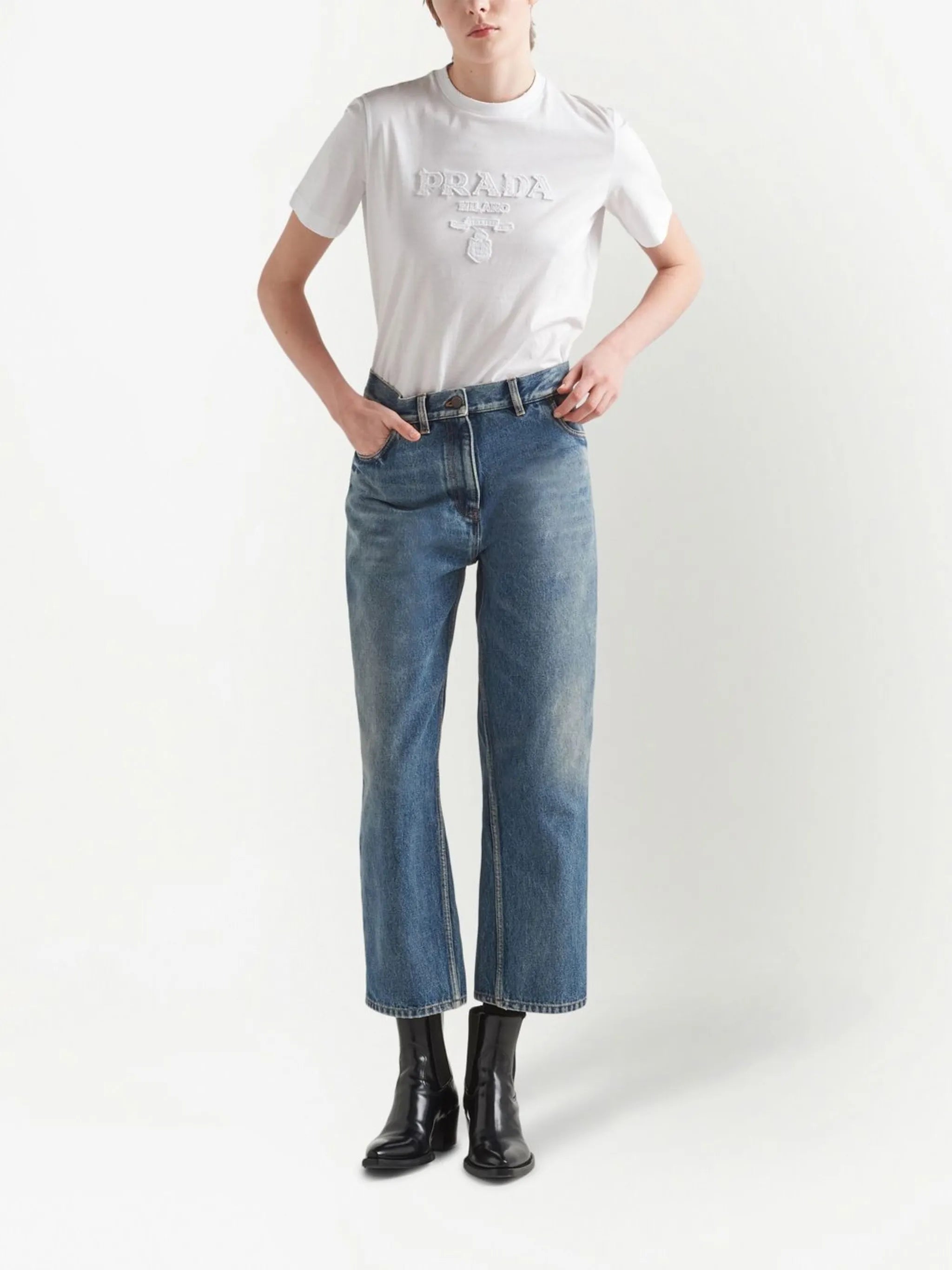 low-rise straight-leg jeans
