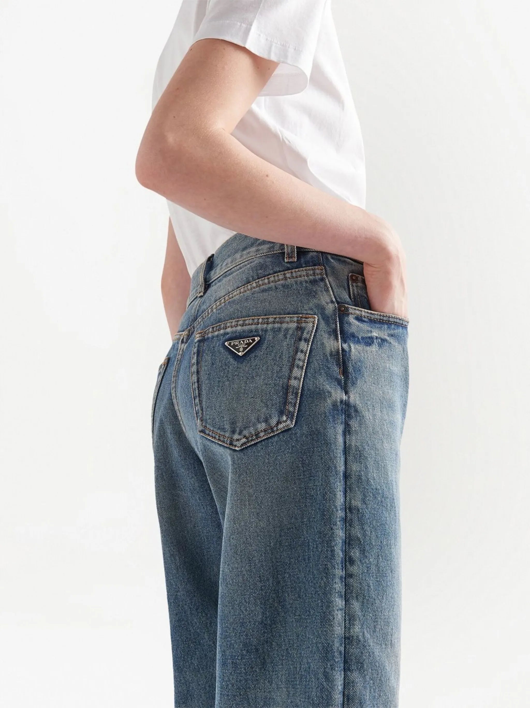 low-rise straight-leg jeans