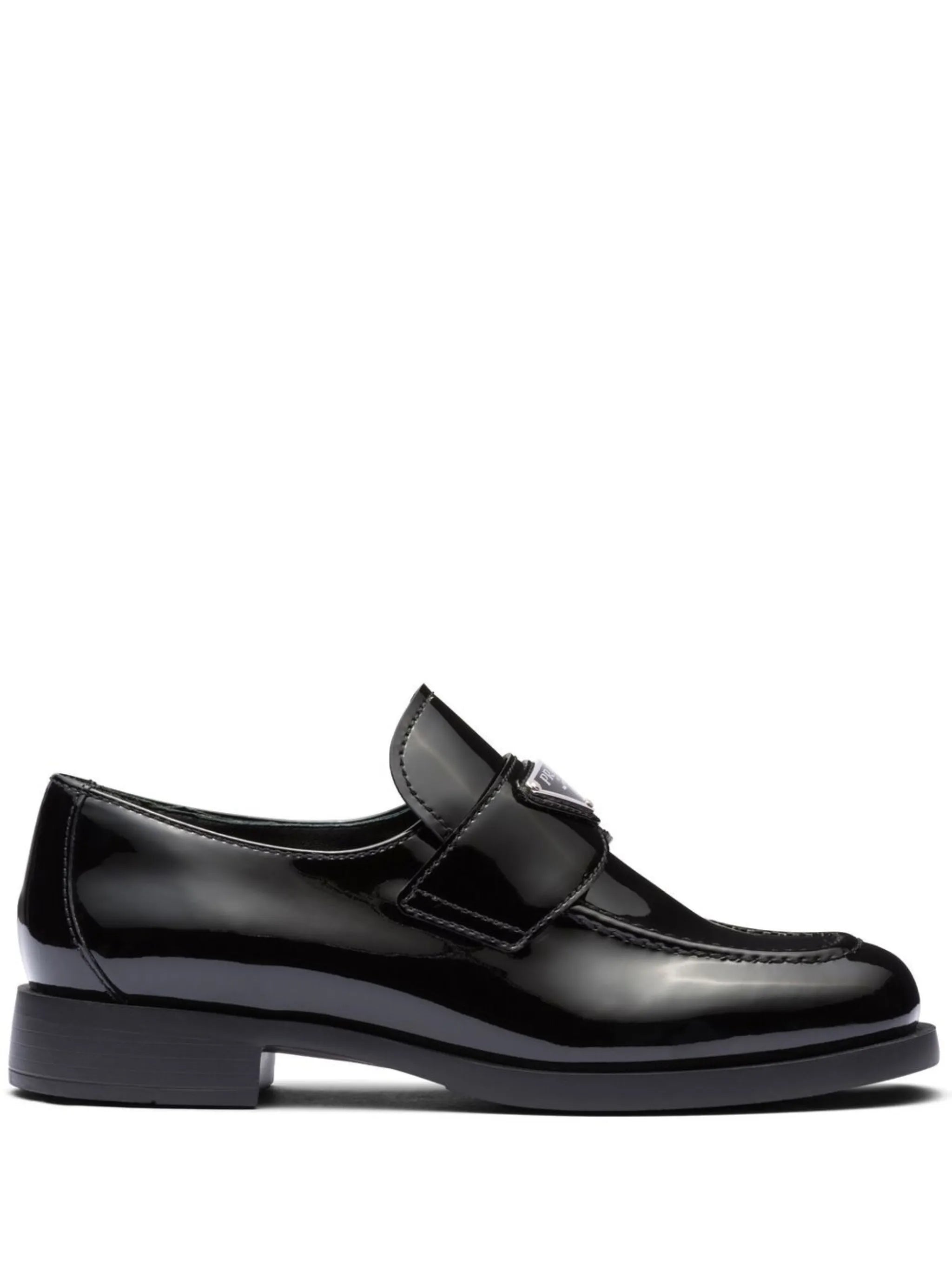triangle-logo patent-leather loafers