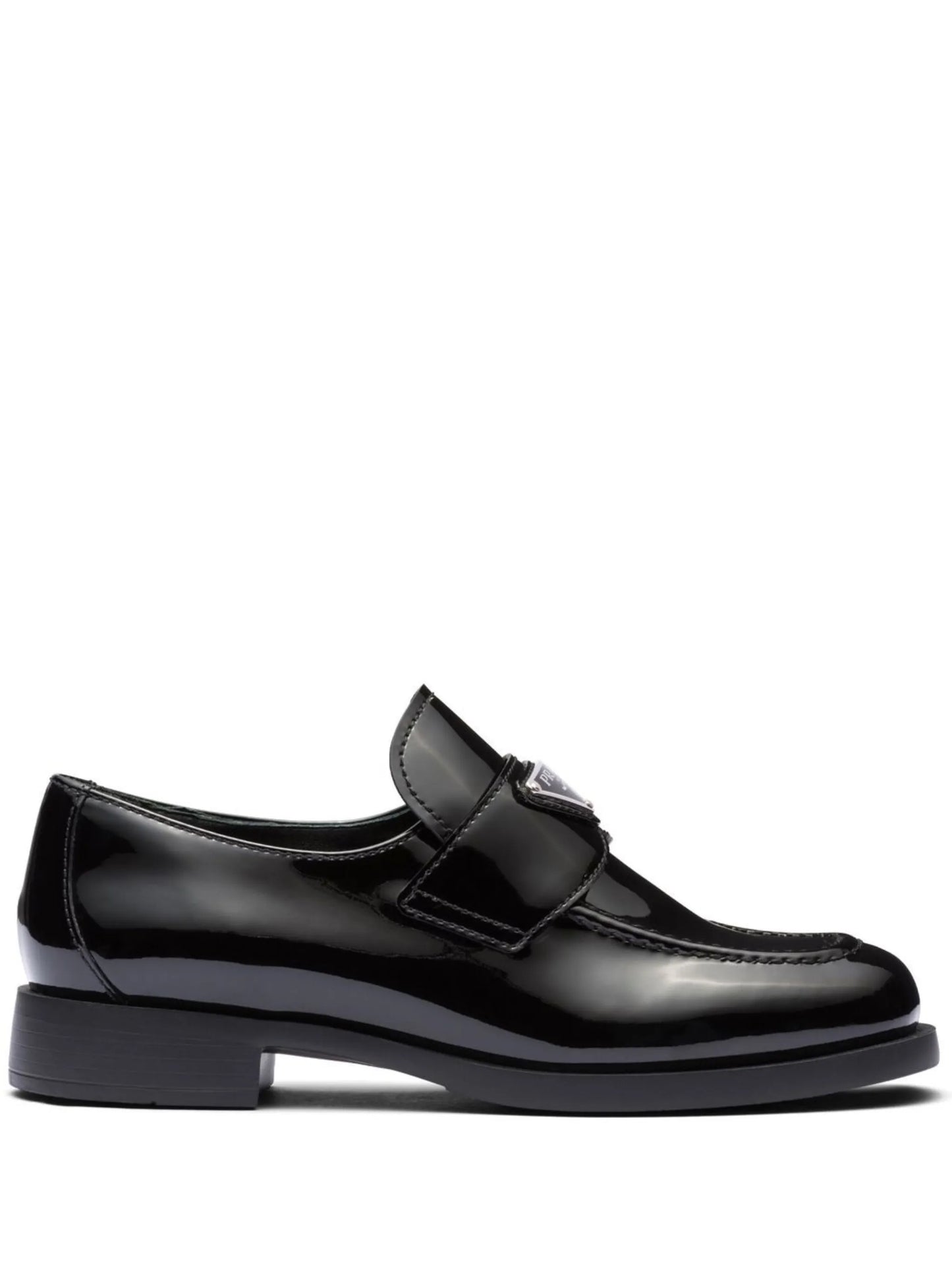 triangle-logo patent-leather loafers