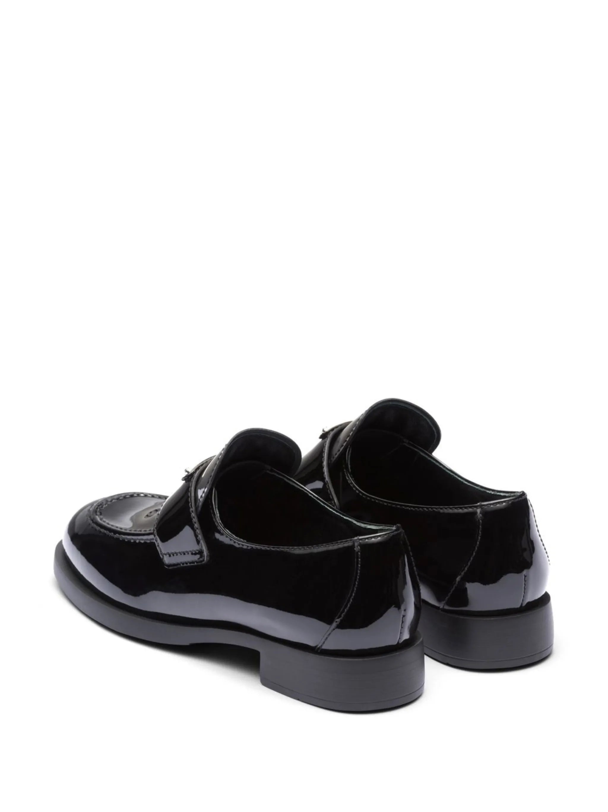 triangle-logo patent-leather loafers