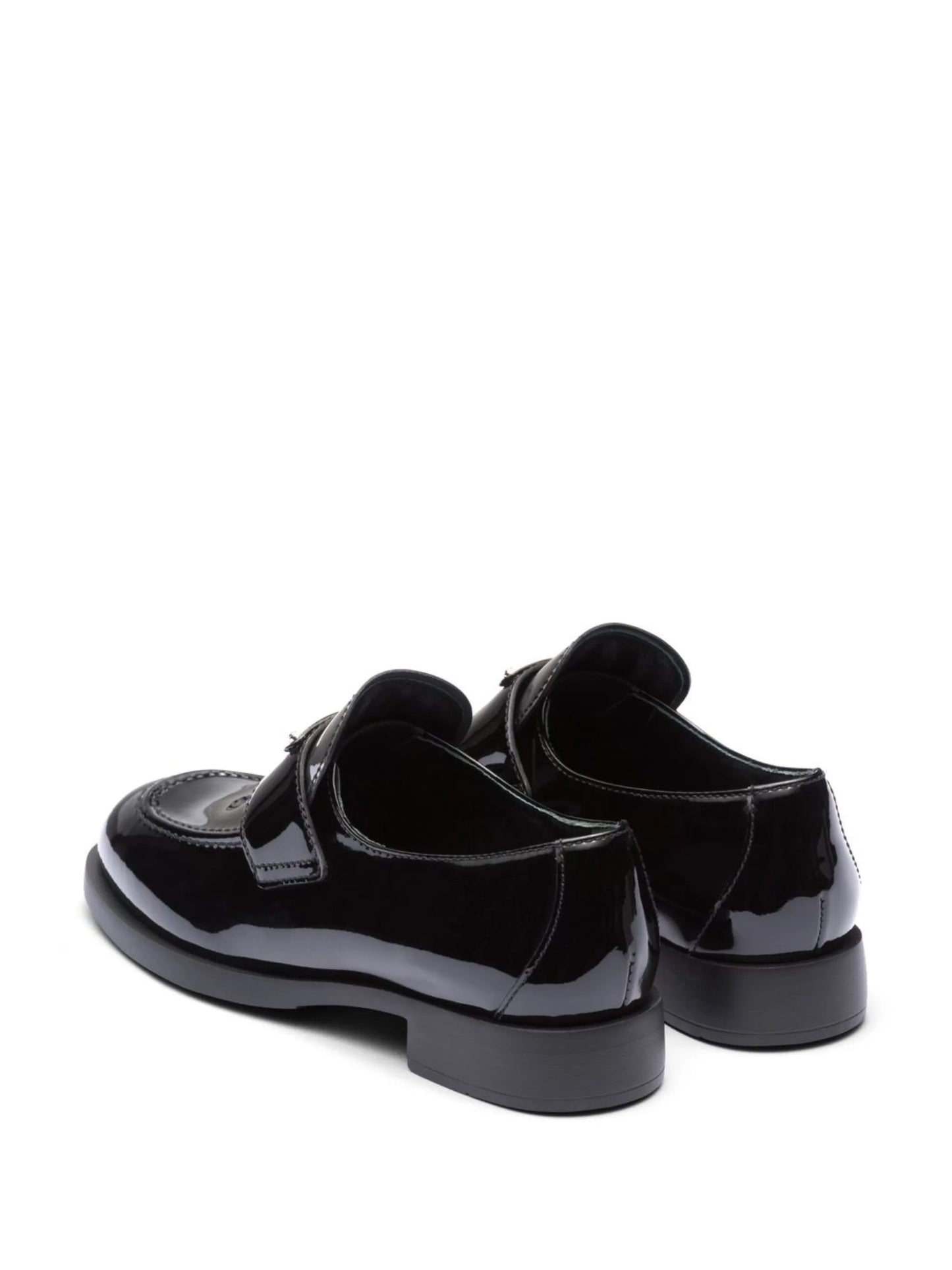 triangle-logo patent-leather loafers