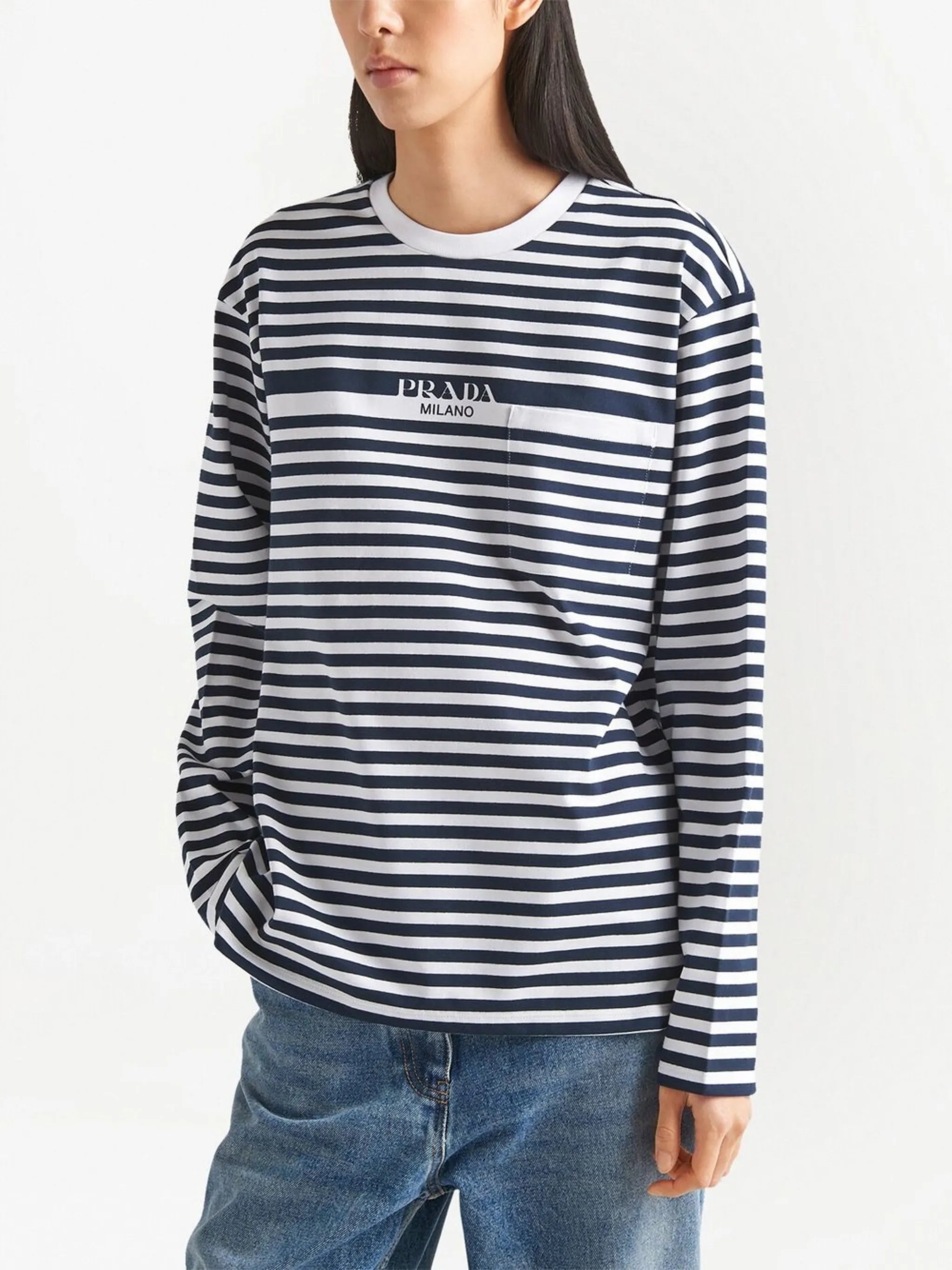 logo-print striped T-shirt