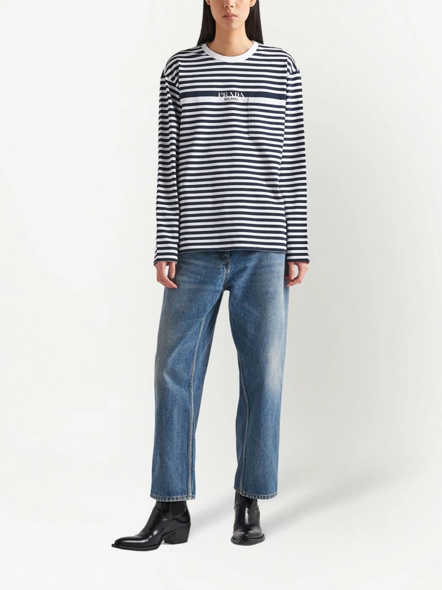 logo-print striped T-shirt