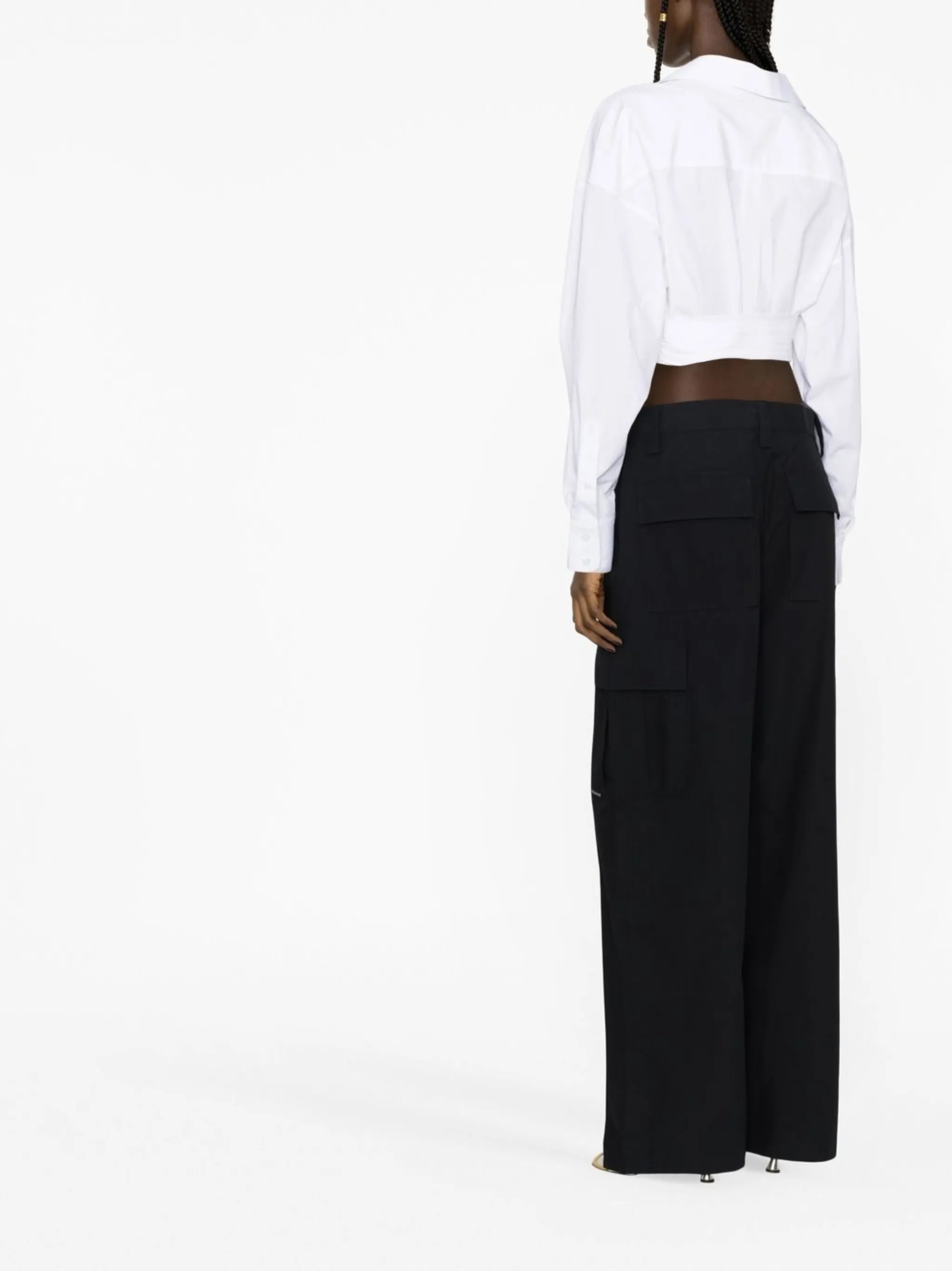 wide-leg cotton trousers