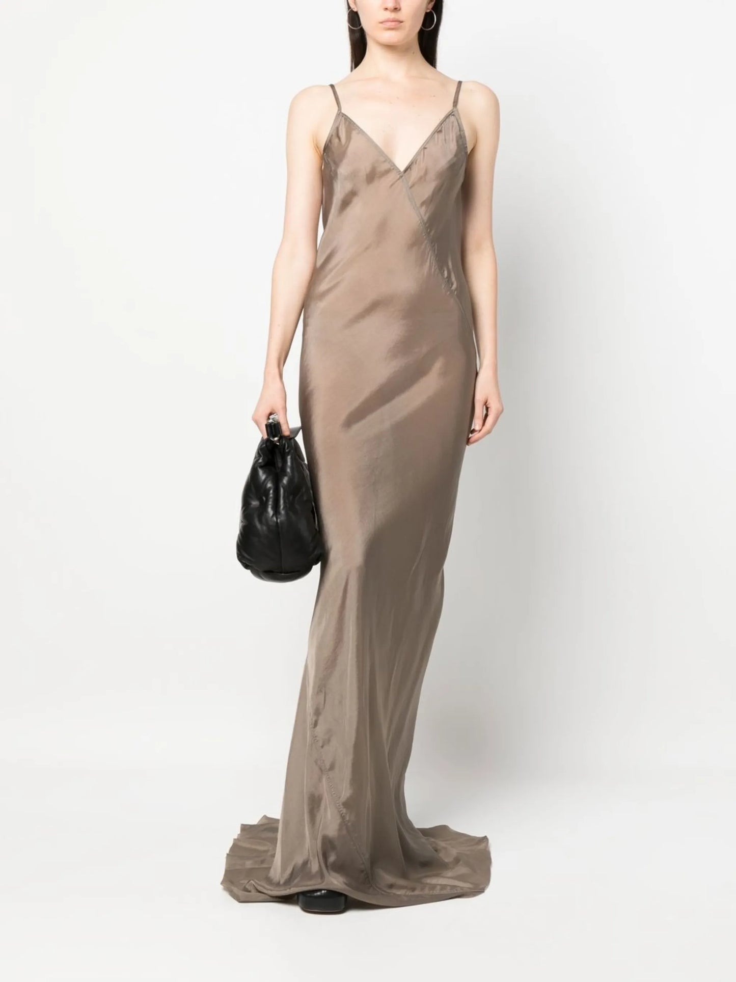 V-neck satin gown