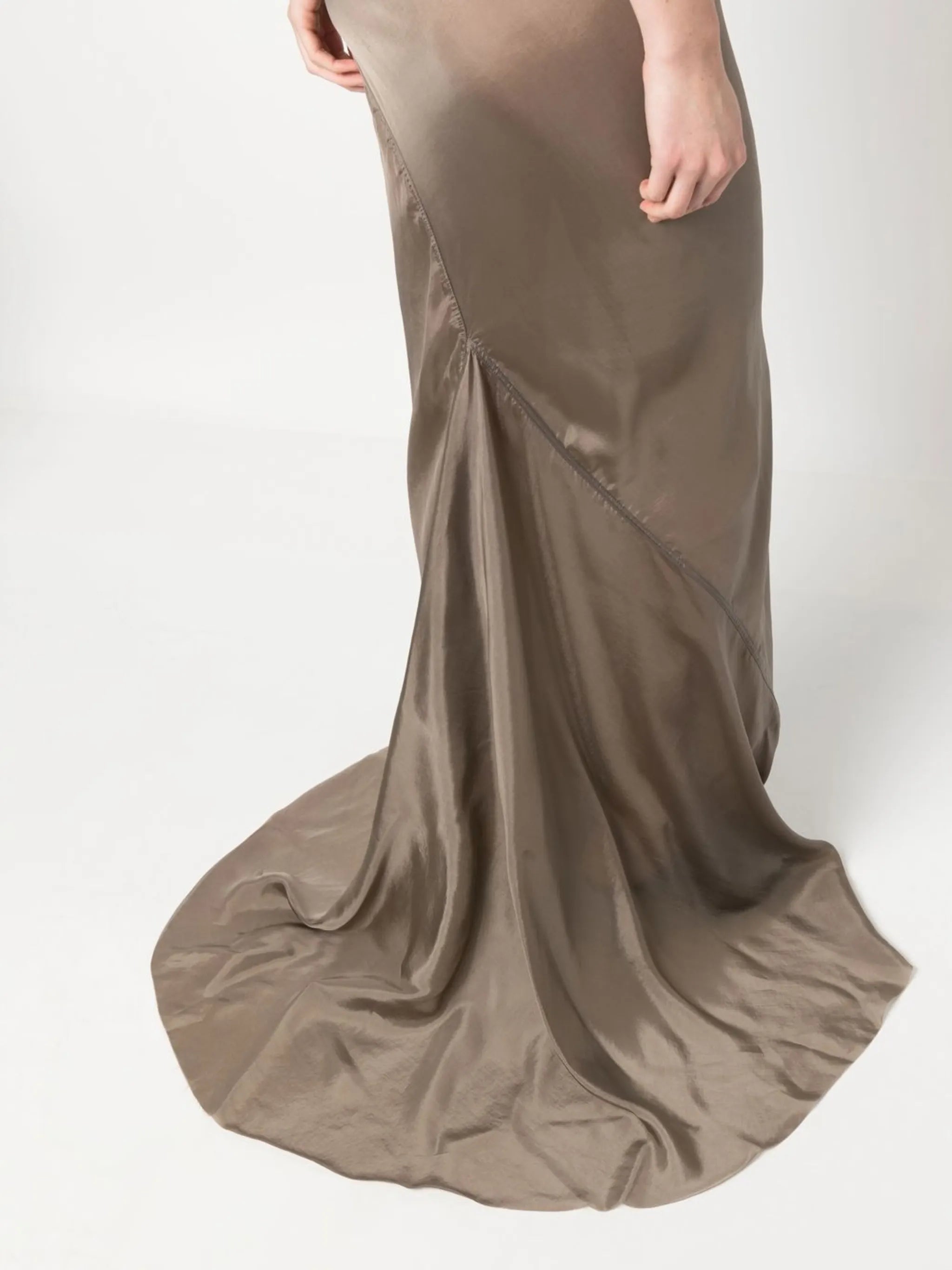 V-neck satin gown