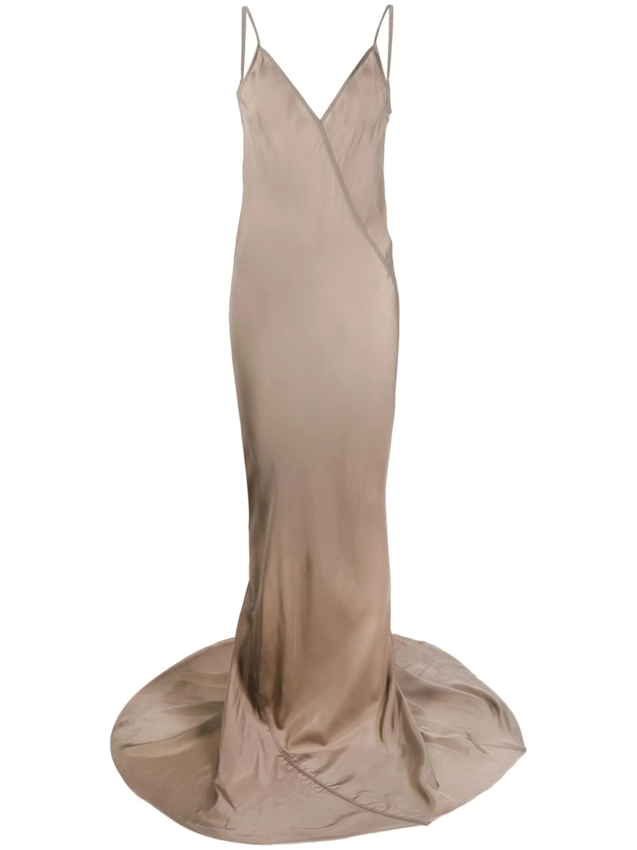 V-neck satin gown