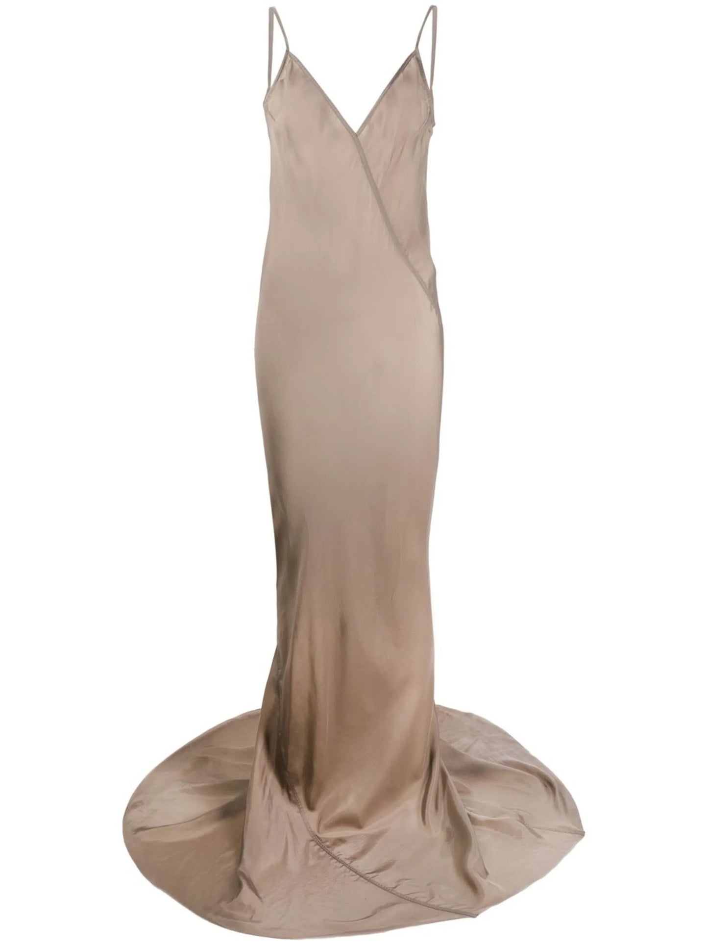 V-neck satin gown
