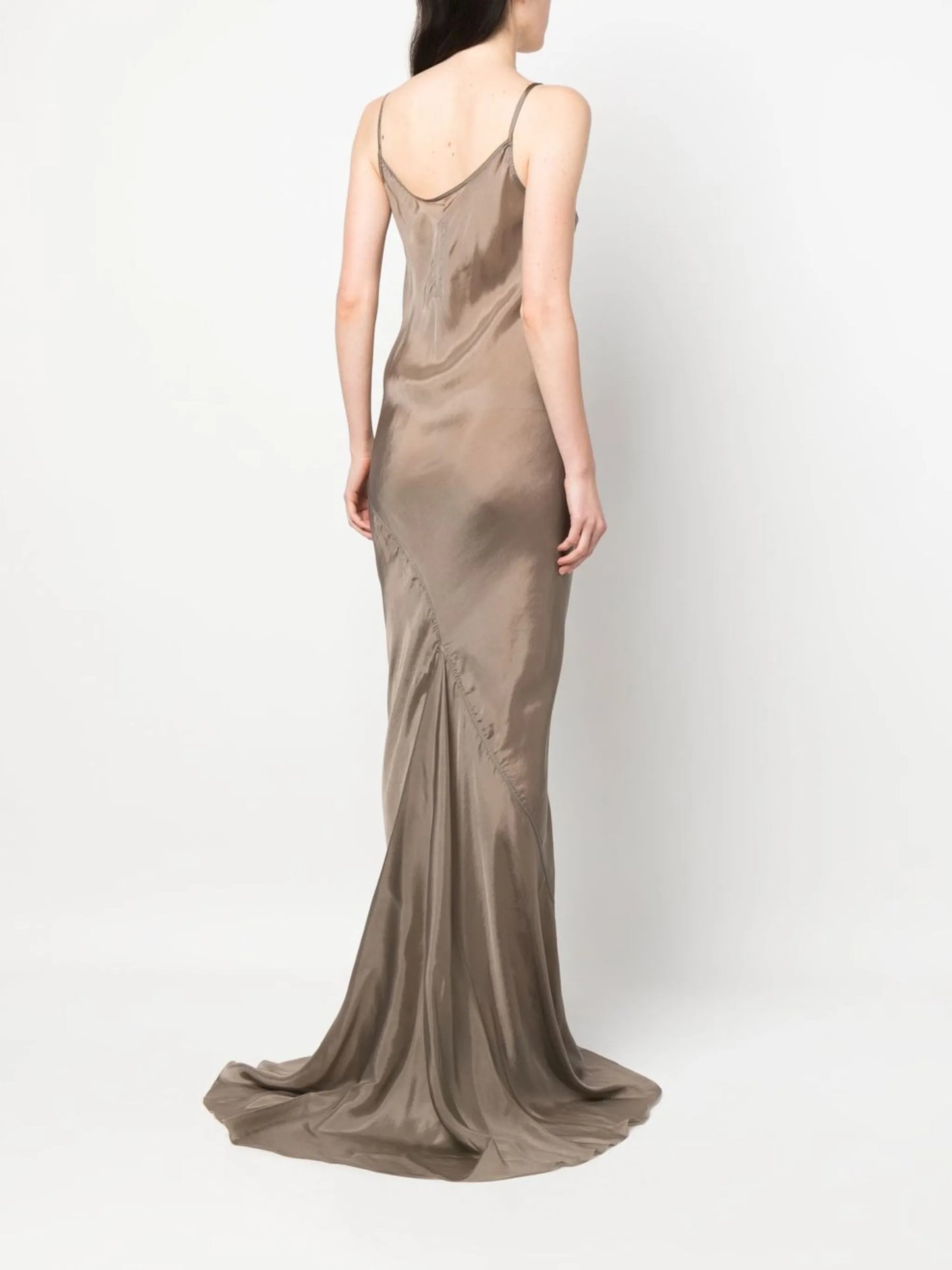 V-neck satin gown
