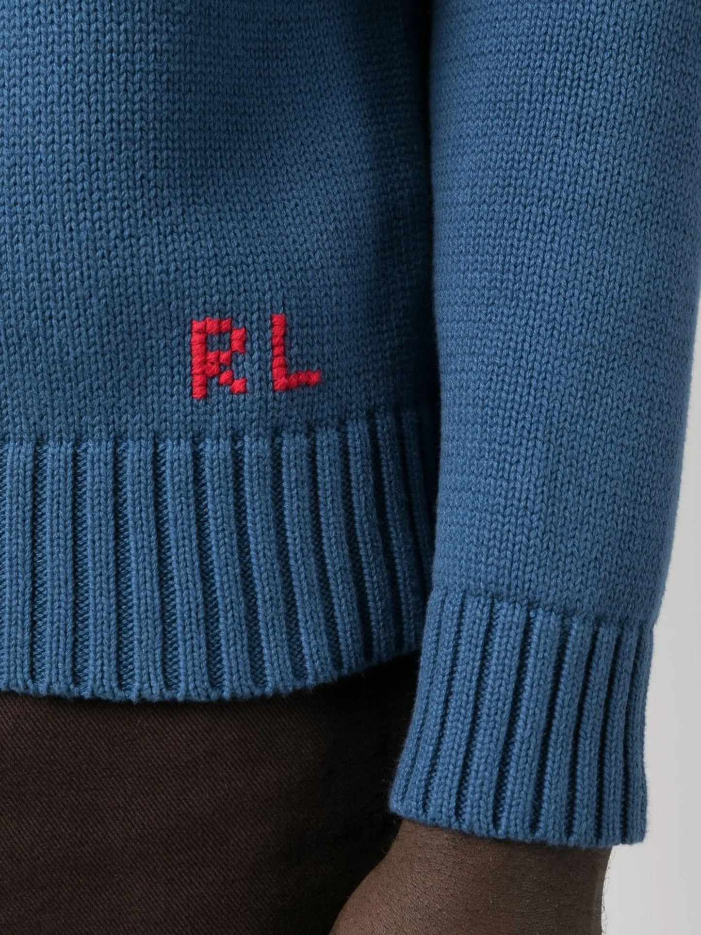 signature-bear knitted hoodie