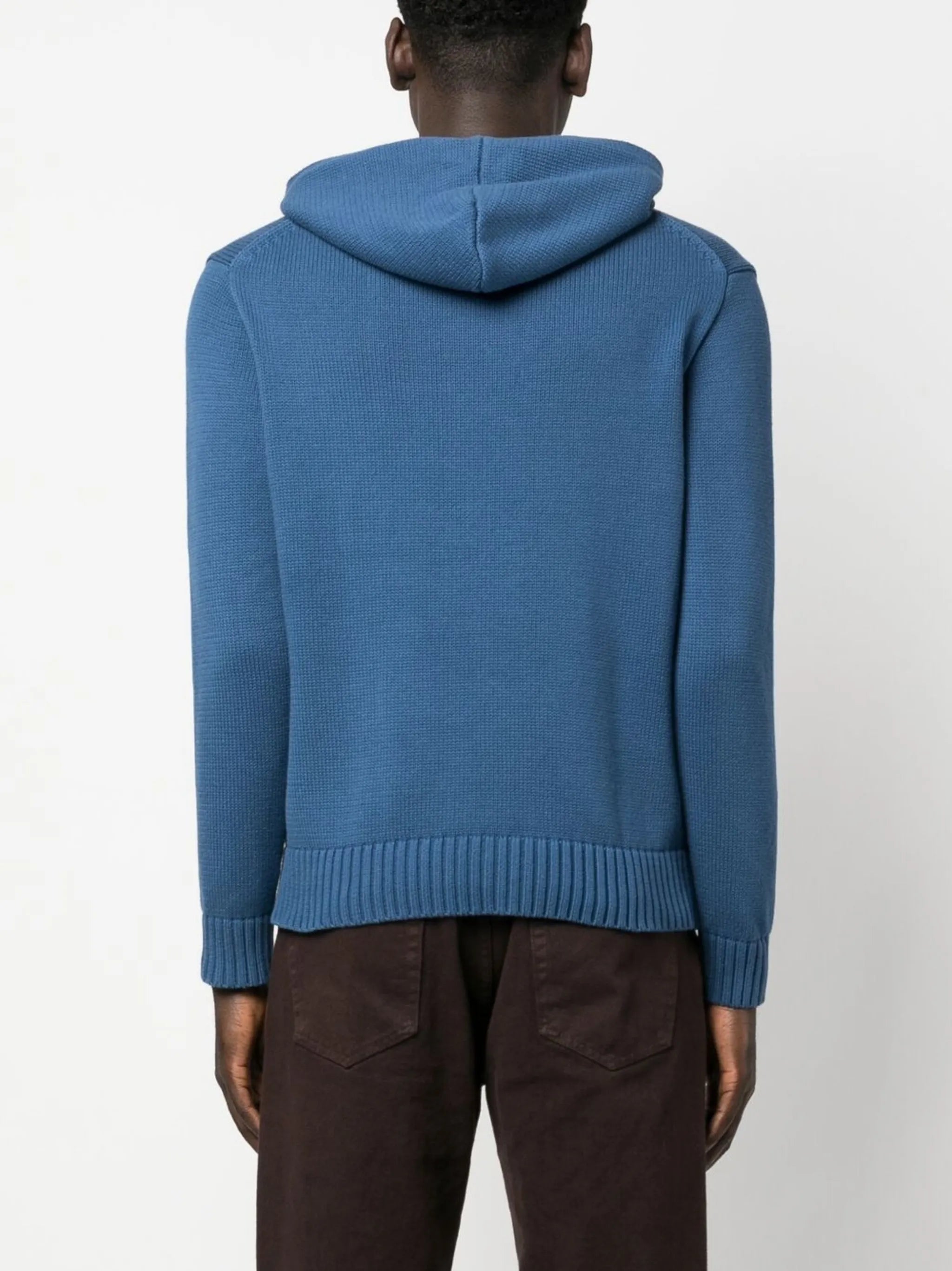 signature-bear knitted hoodie
