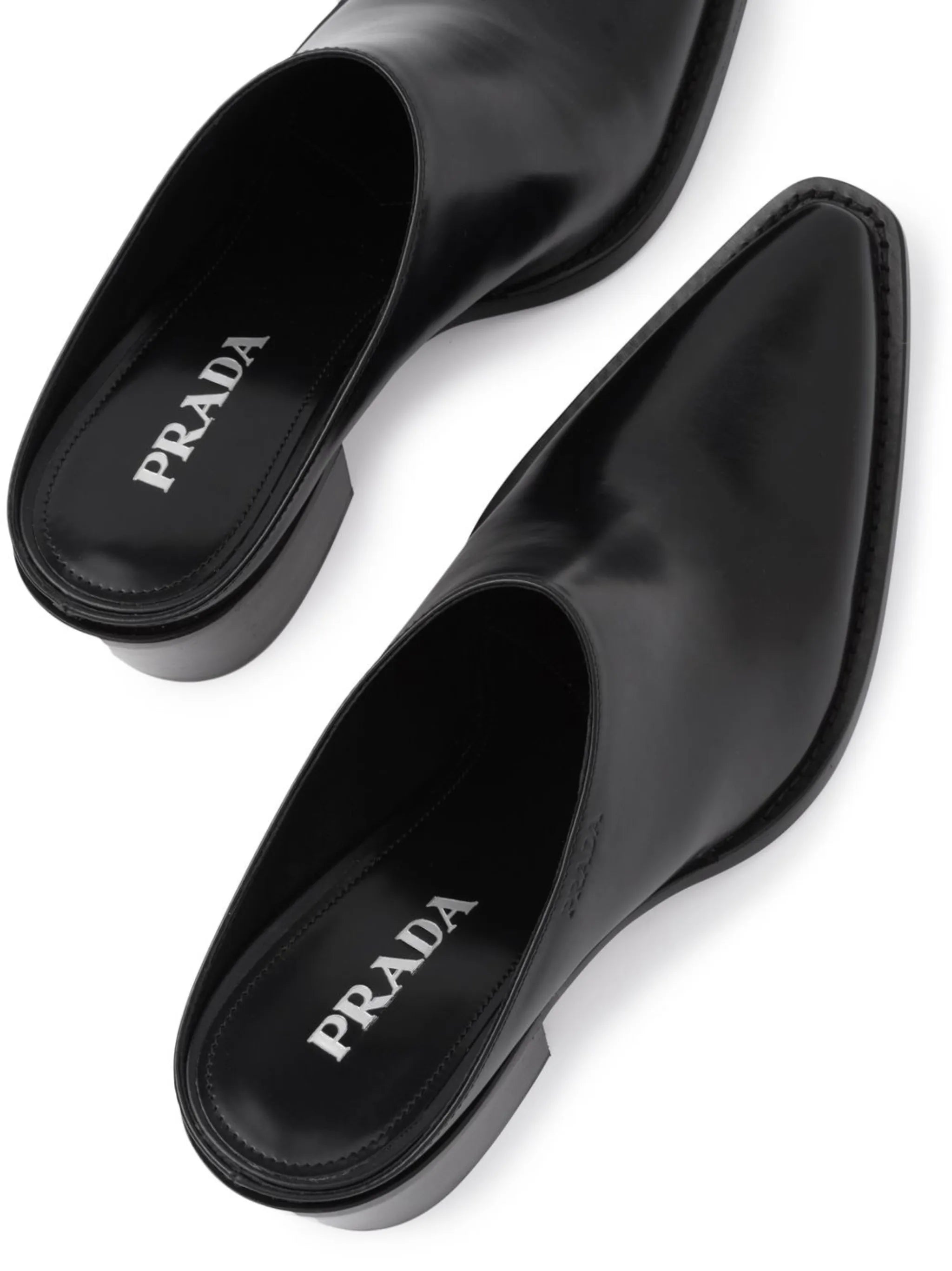 point-toe leather mules